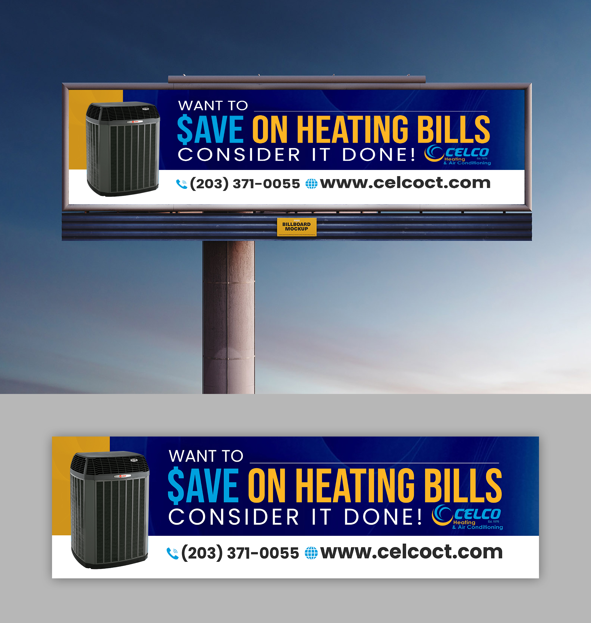 Billboard Design by debdesign for Celco Heating and AC | Design #33382069