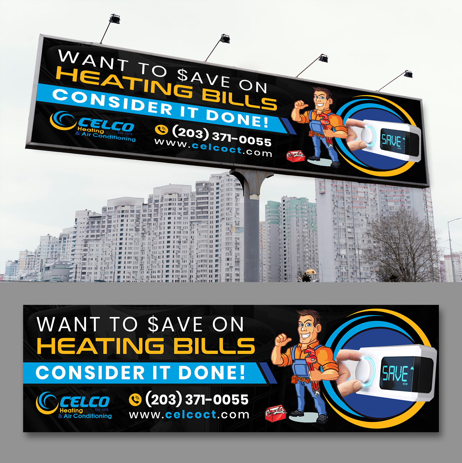 Billboard Design by debdesign for Celco Heating and AC | Design #33383553