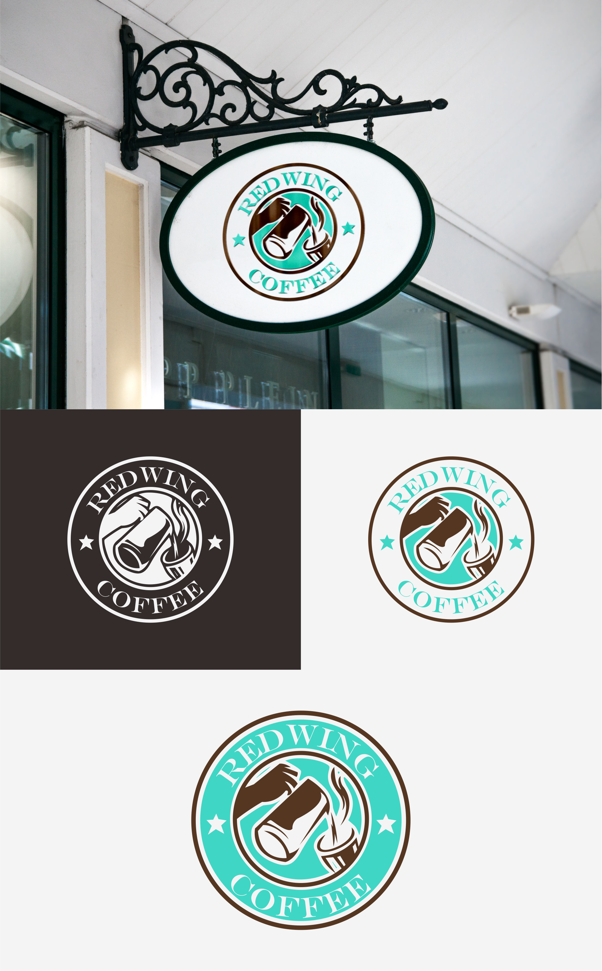 Logo Design by healer1617 for Redwing Coffee  | Design #33371236