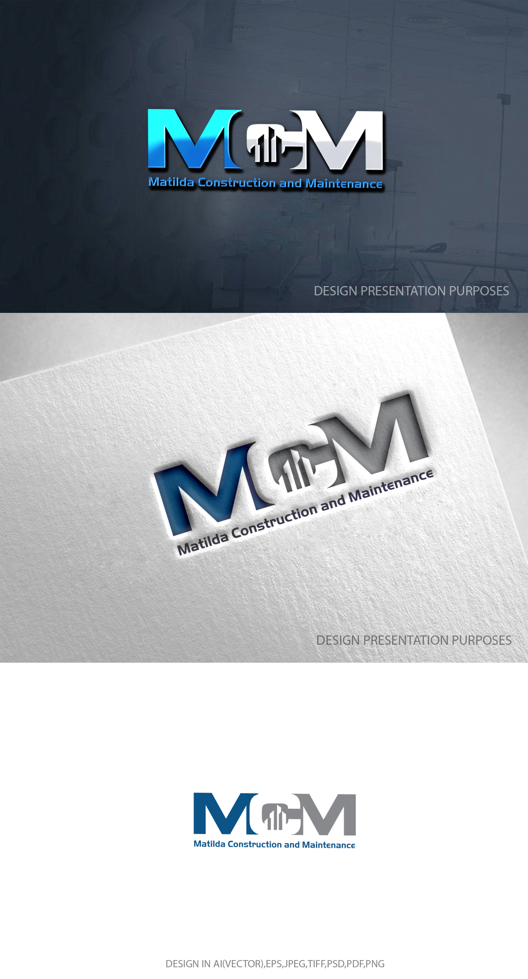 Logo Design by zebronicgraphic for Matilda Construction and Maintenance | Design #33375310