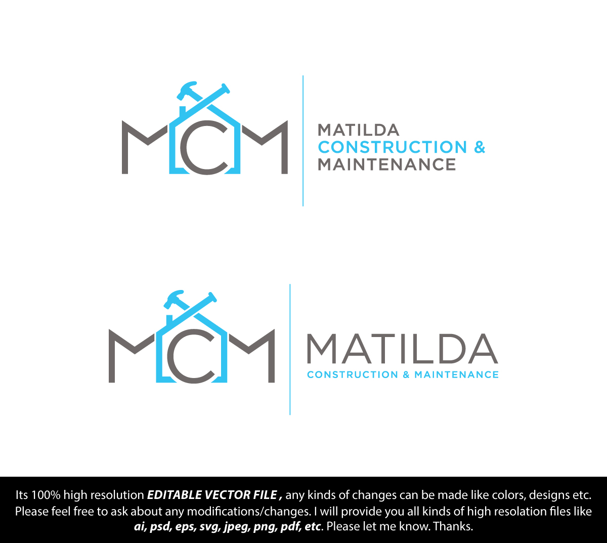 Design de Logo par FireflyArt pour Matilda Construction and Maintenance | Design #33376546