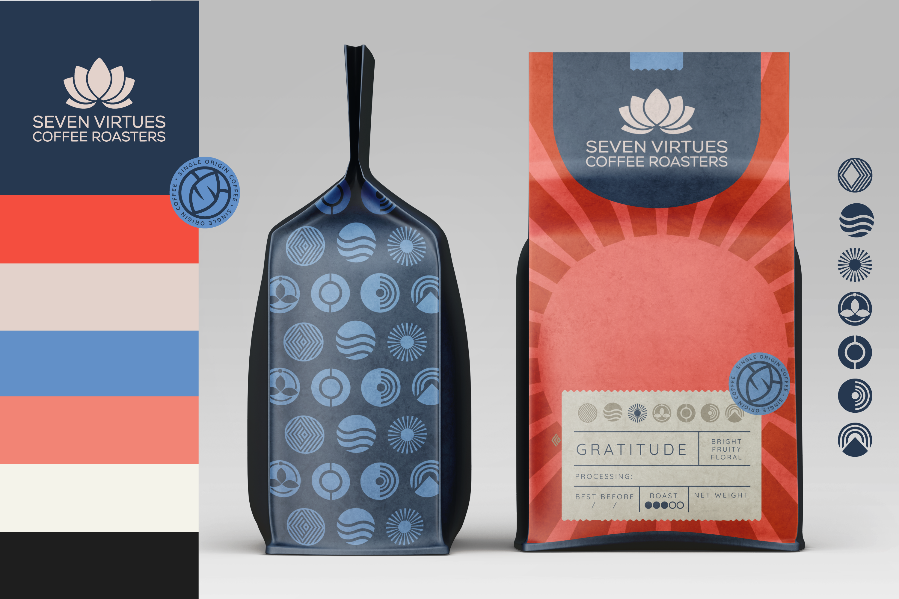 Packaging Design by Ileana Blanco for Seven Virtues Coffee Roasters | Design #33472277