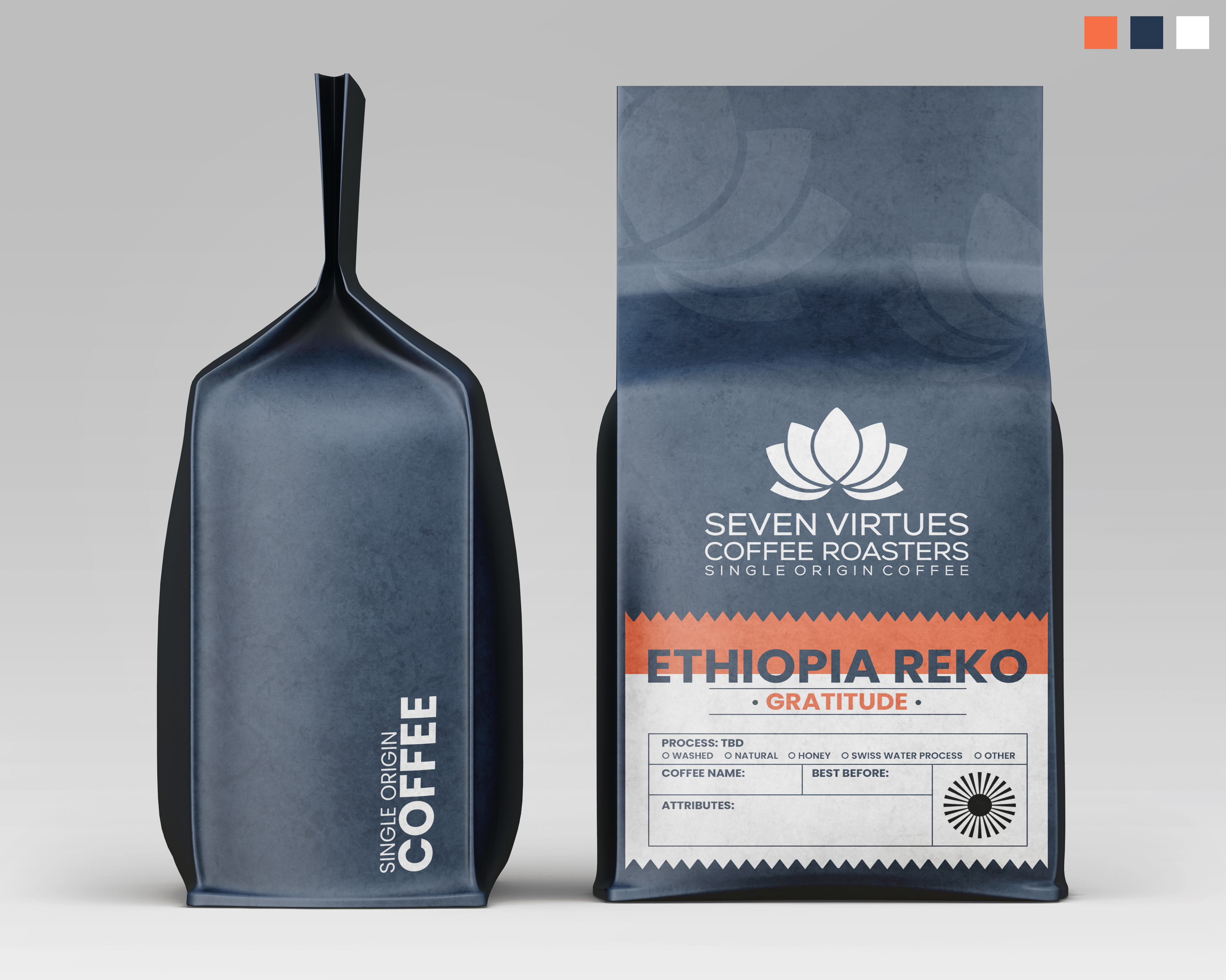 Packaging Design by Graphic Storm for Seven Virtues Coffee Roasters | Design #33395597