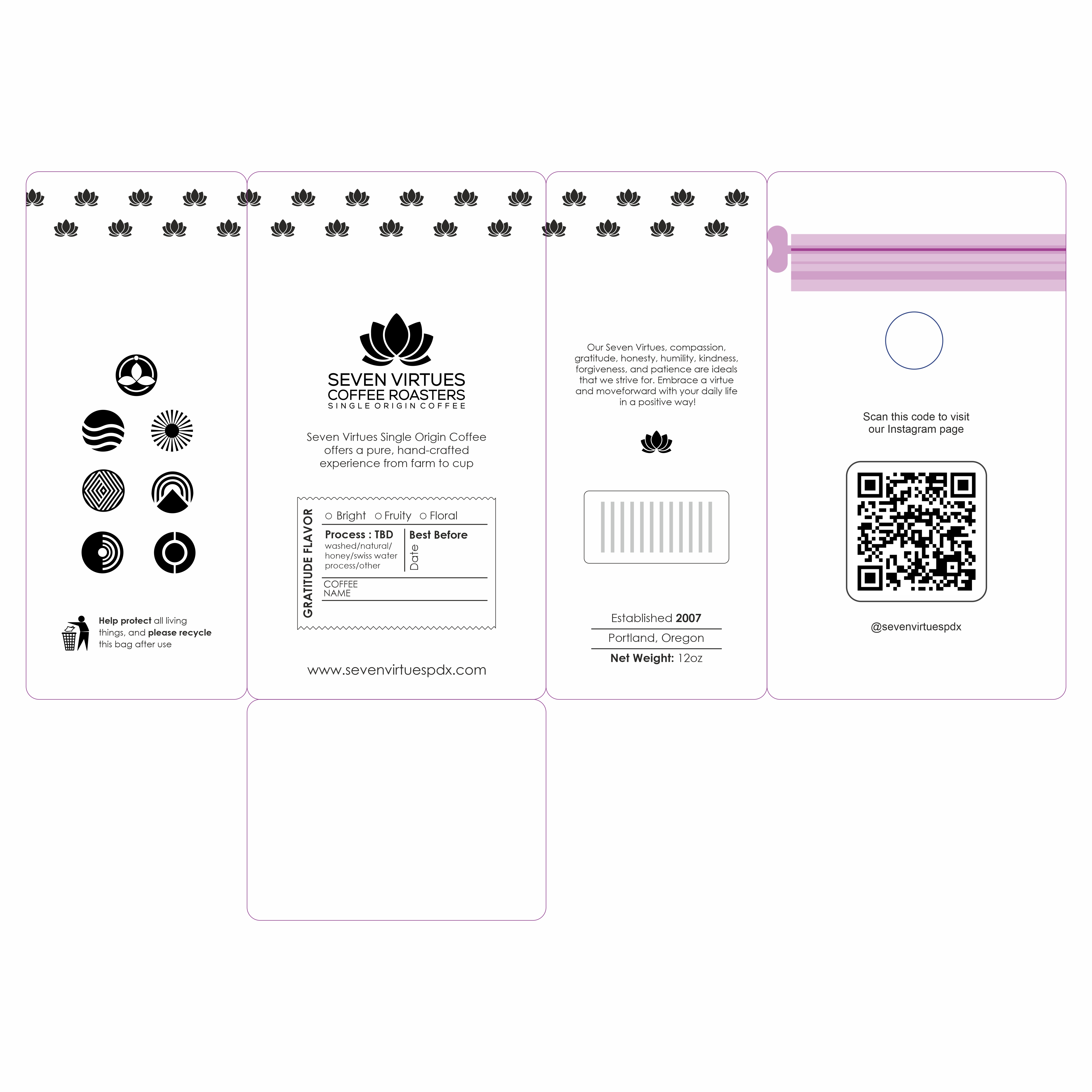 Verpackungs-Design von ADDWING für Seven Virtues Coffee Roasters | Design #33410319