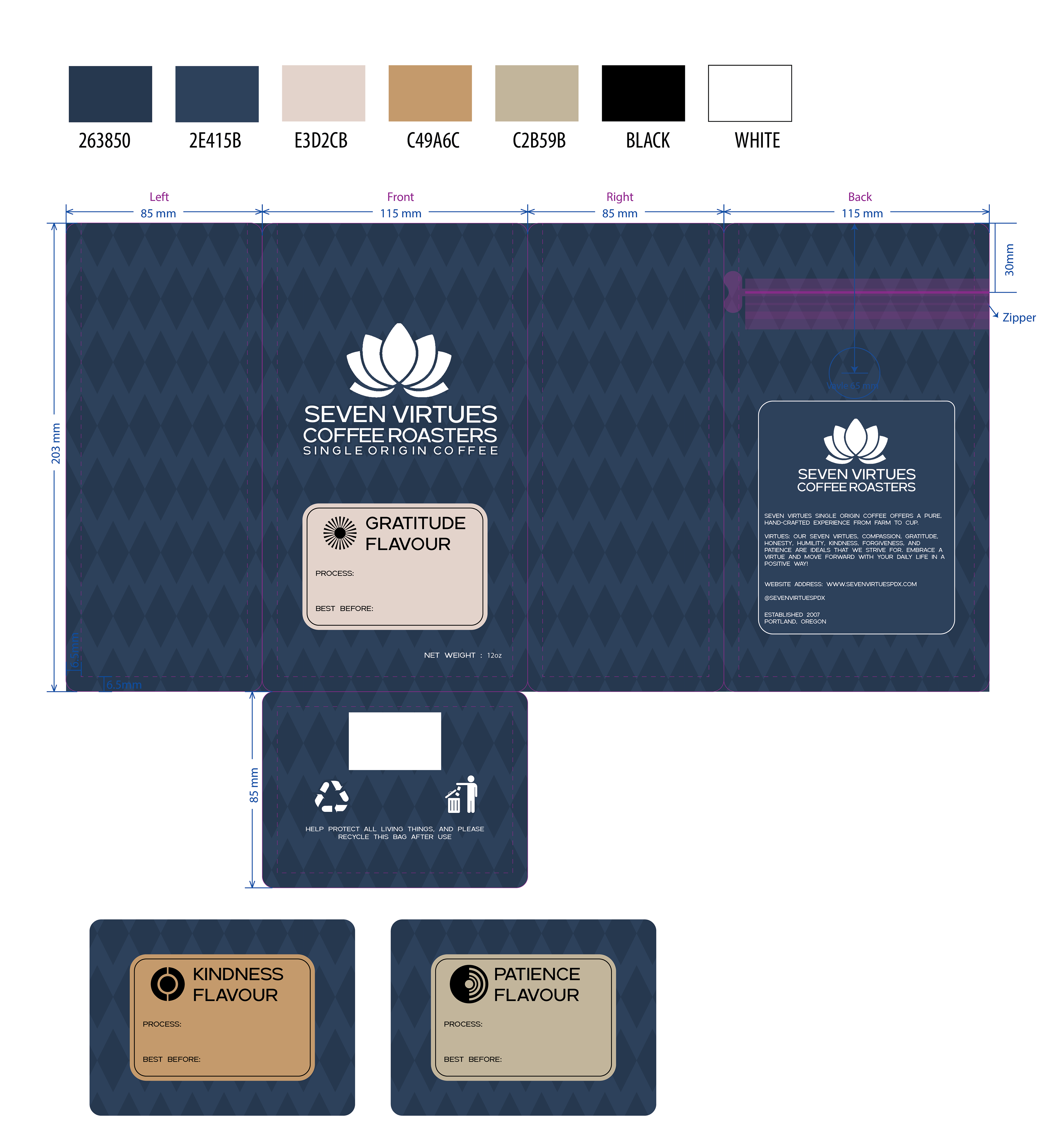 Packaging Design by mbathamoses for Seven Virtues Coffee Roasters | Design #33456750