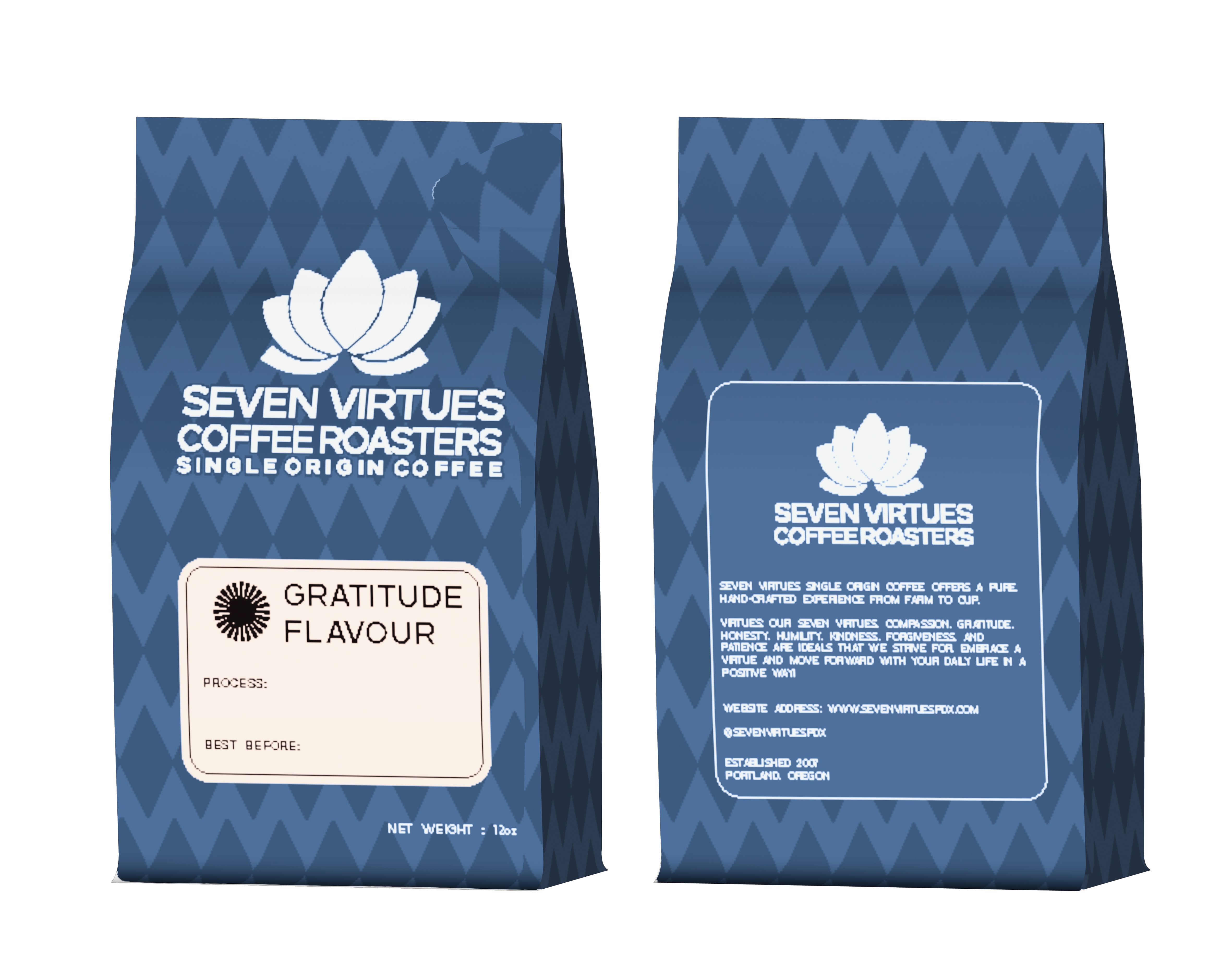 Packaging Design by mbathamoses for Seven Virtues Coffee Roasters | Design #33456752