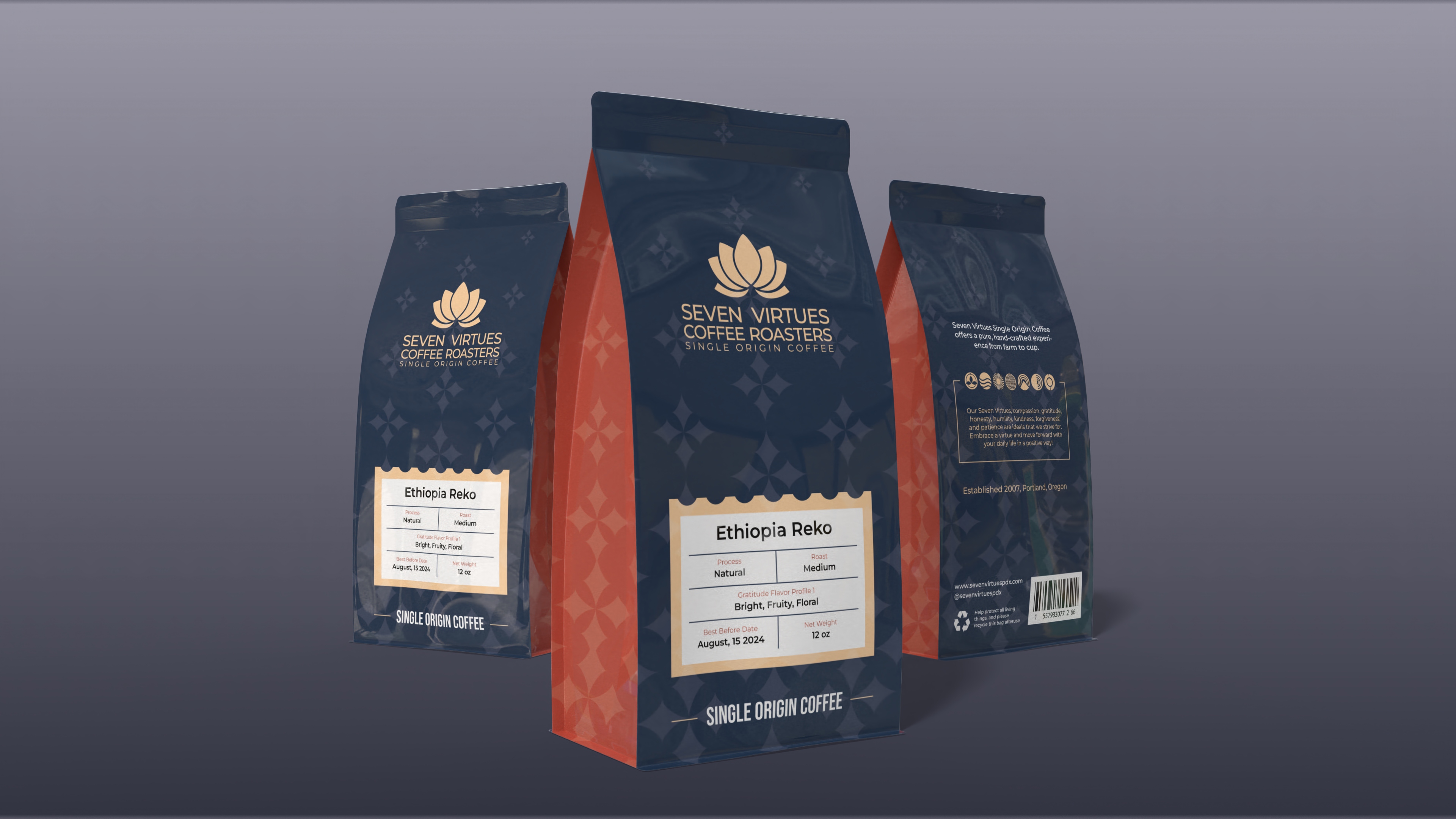 Packaging Design by Rosiana Design for Seven Virtues Coffee Roasters | Design #33437189