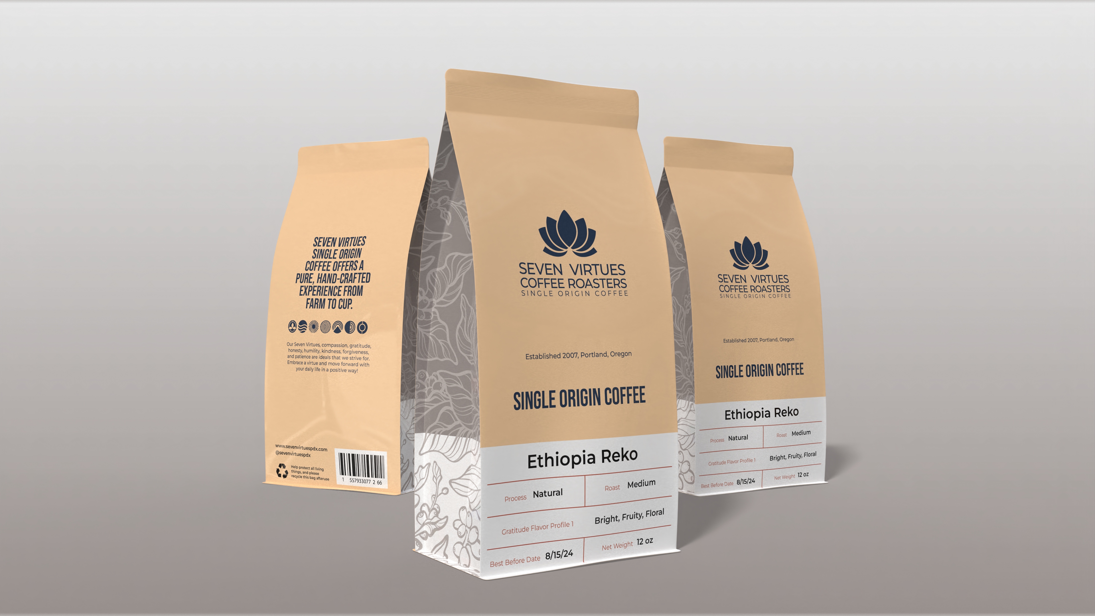 Packaging Design by Rosiana Design for Seven Virtues Coffee Roasters | Design #33437193