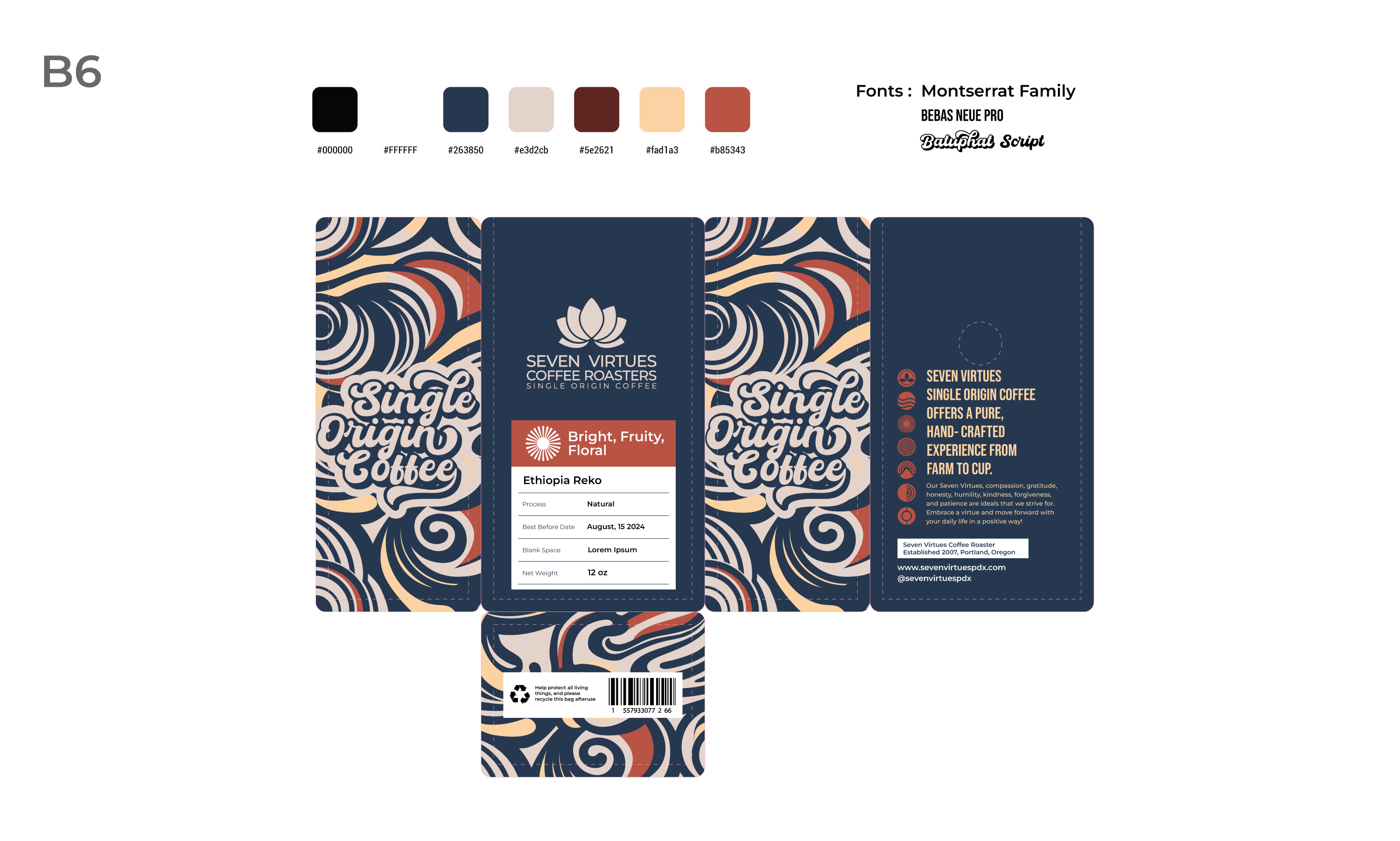 Packaging Design by Rosiana Design for Seven Virtues Coffee Roasters | Design #33461339