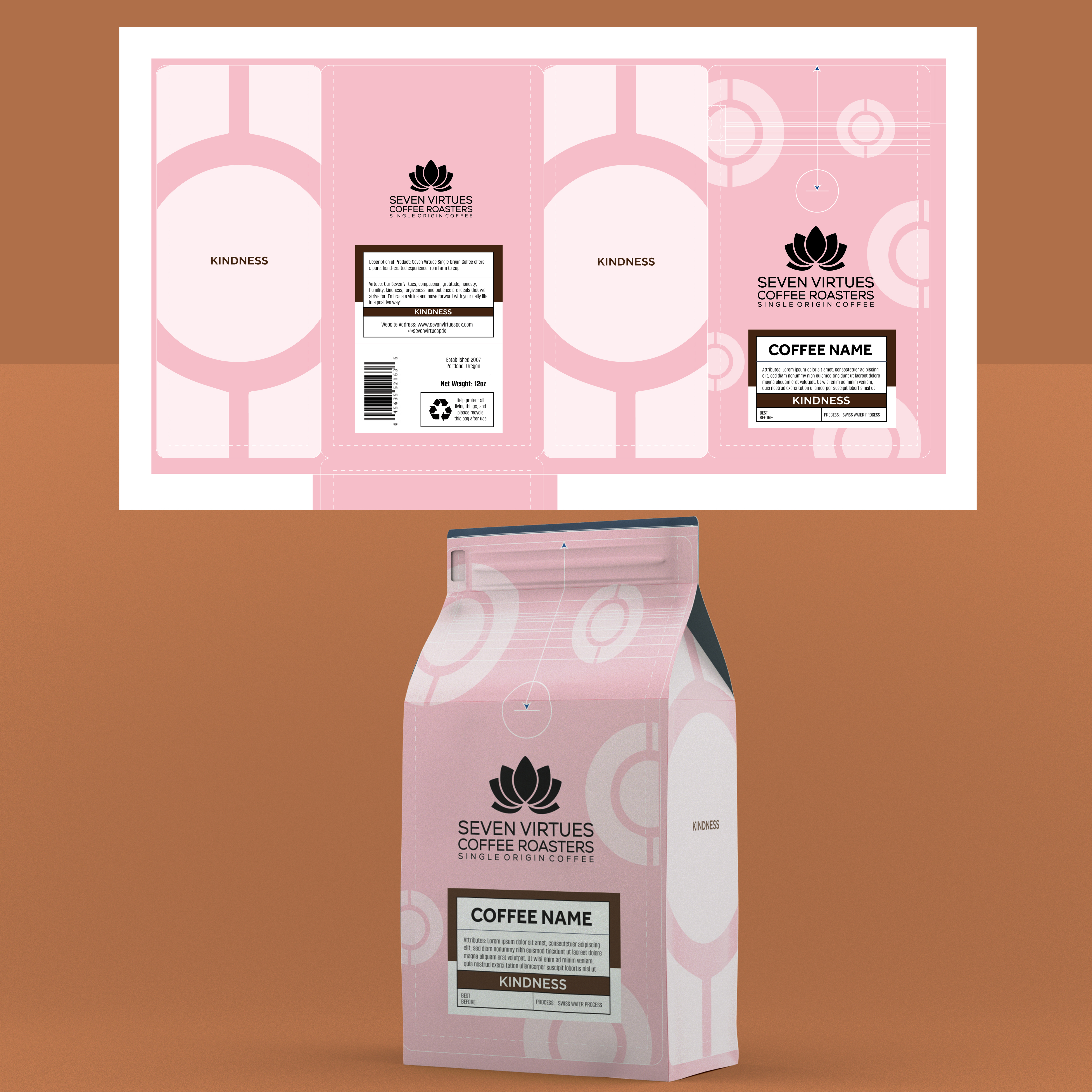 Design Emballage par Javelin Studio pour Seven Virtues Coffee Roasters | Design #33461551