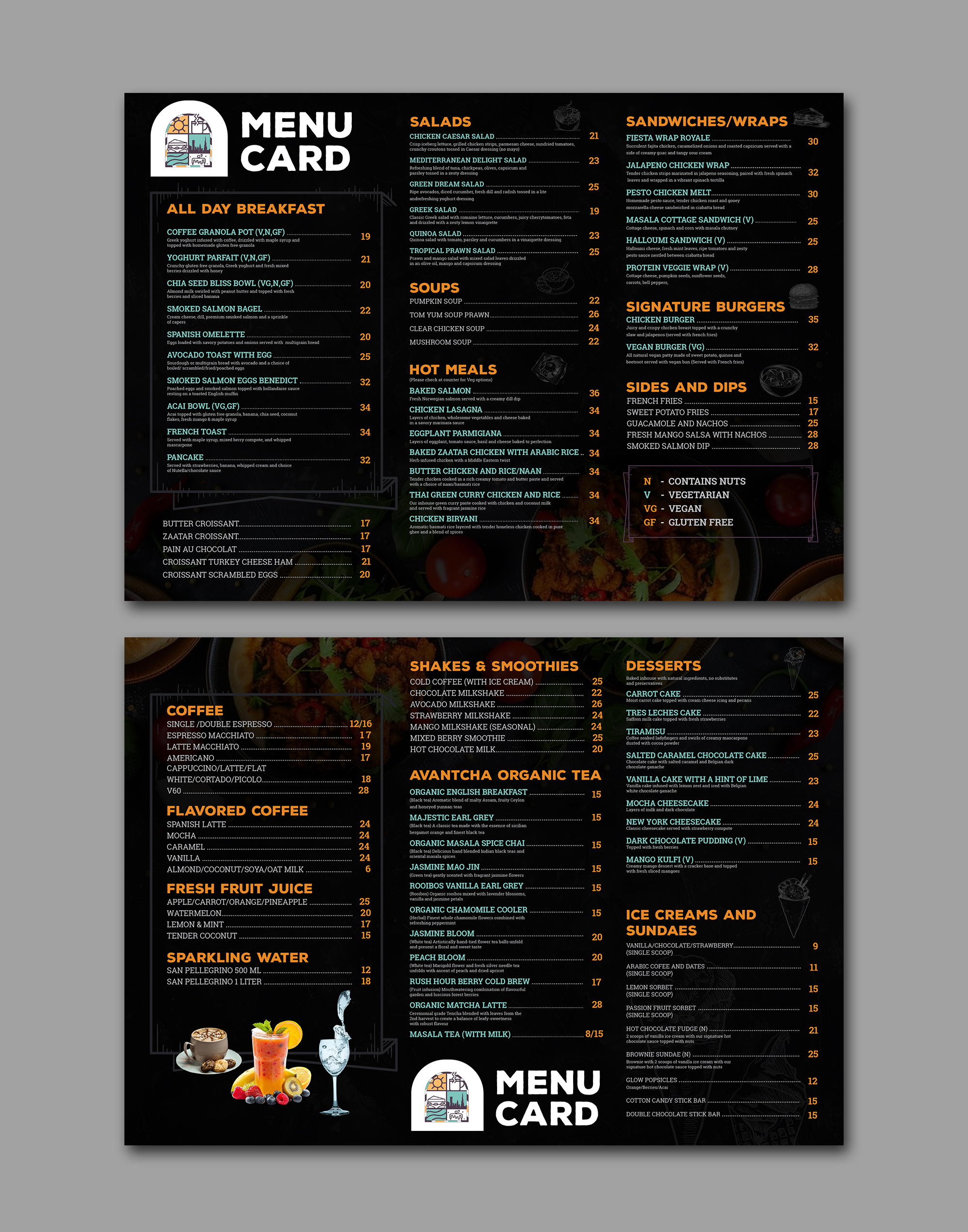 Diseño de Menú por websmartusa para este proyecto | Diseño #33433220