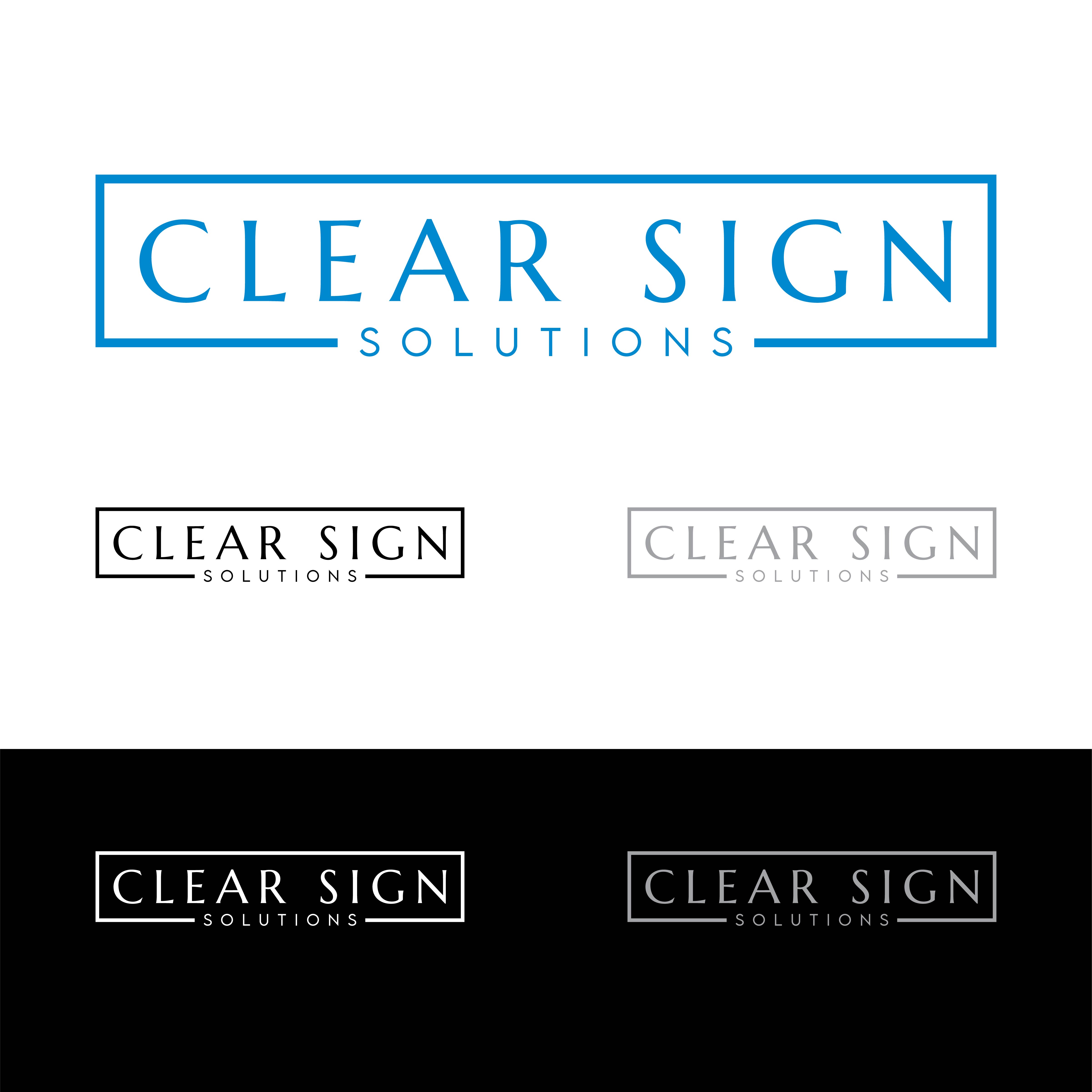 Logo Design by John Mark Arts for Clear Sign Solutions | Design #33412824