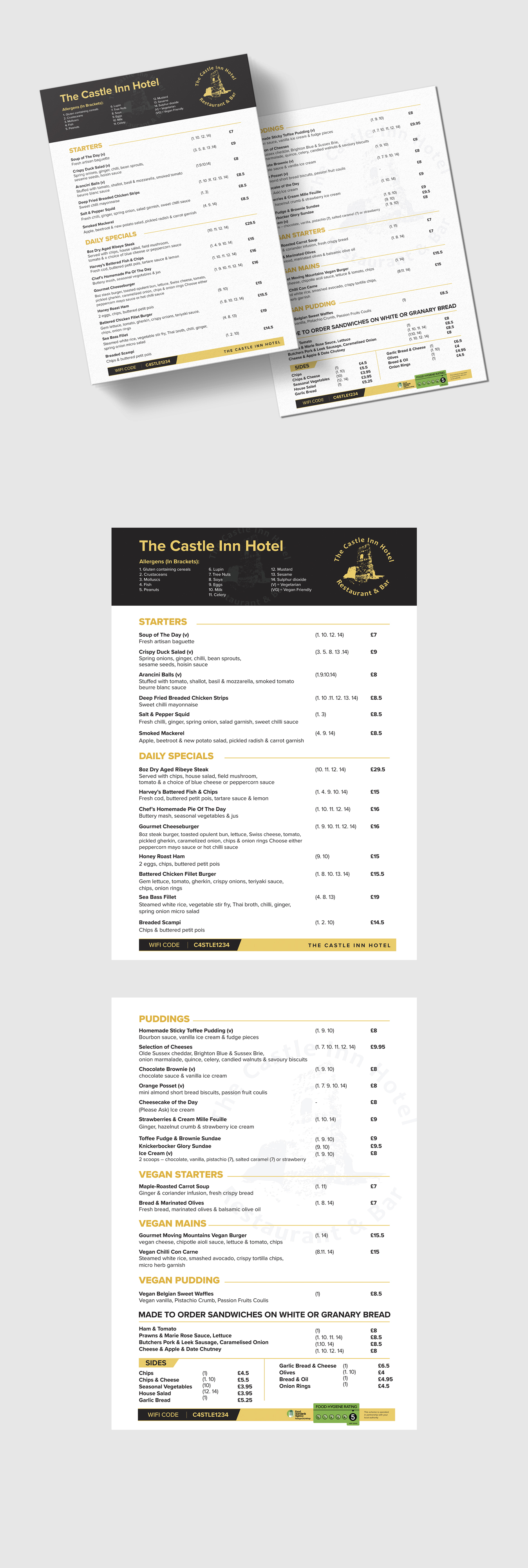 Menü-Design von vcreatived für The Castle Inn Hotel | Design #33438235