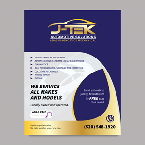 Flyer Design by YourLogoMaster for J-TEK AUTOMOTIVE SOLUTIONS | Design: #33455917