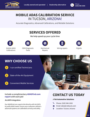 Flyer Design by pb for J-TEK AUTOMOTIVE SOLUTIONS | Design: #33450895