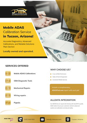 Flyer Design by pb for J-TEK AUTOMOTIVE SOLUTIONS | Design: #33450898