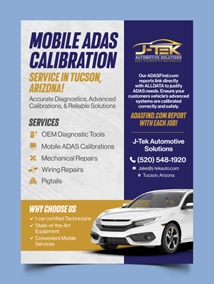 Design de Flyer par Graphic Guy pour J-TEK AUTOMOTIVE SOLUTIONS | Design #33456433