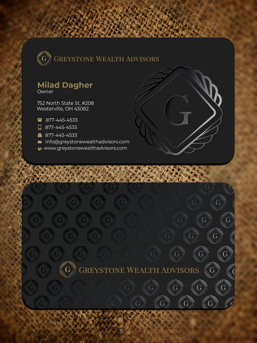 Visitenkarten-Design von Graphixpointt für Greystone Wealth Advisors | Design #33442700