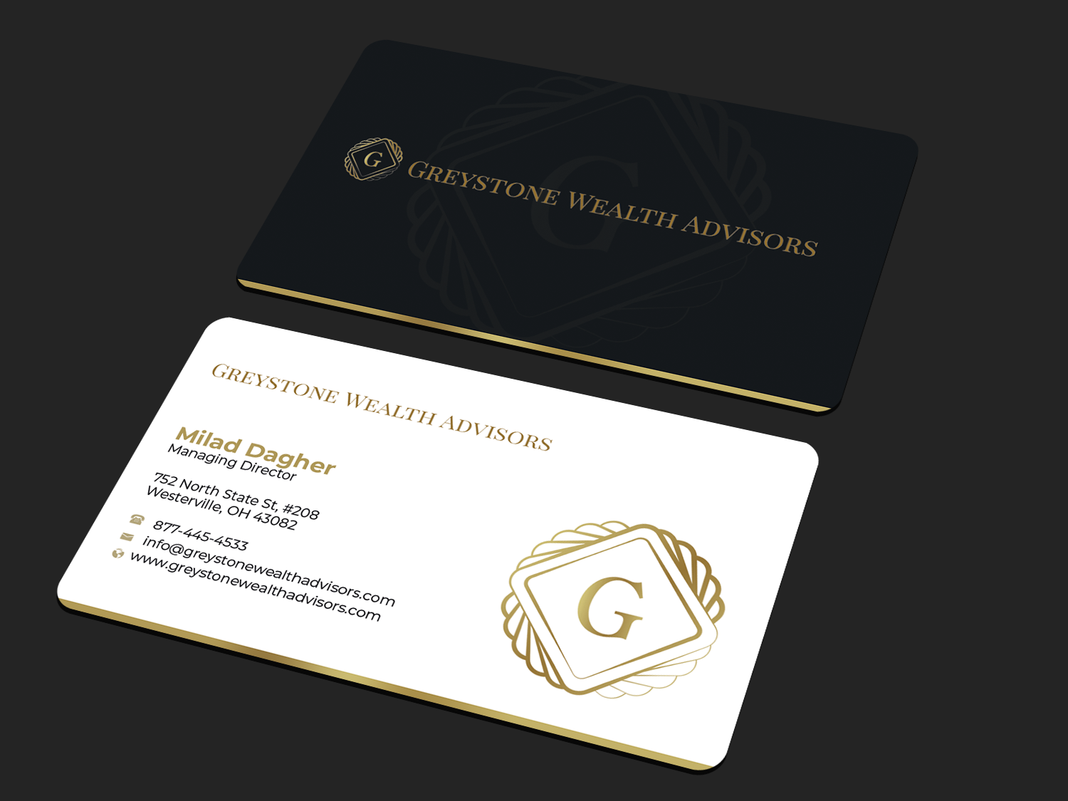Business Card Design by Graphixpointt for Greystone Wealth Advisors | Design #33443059