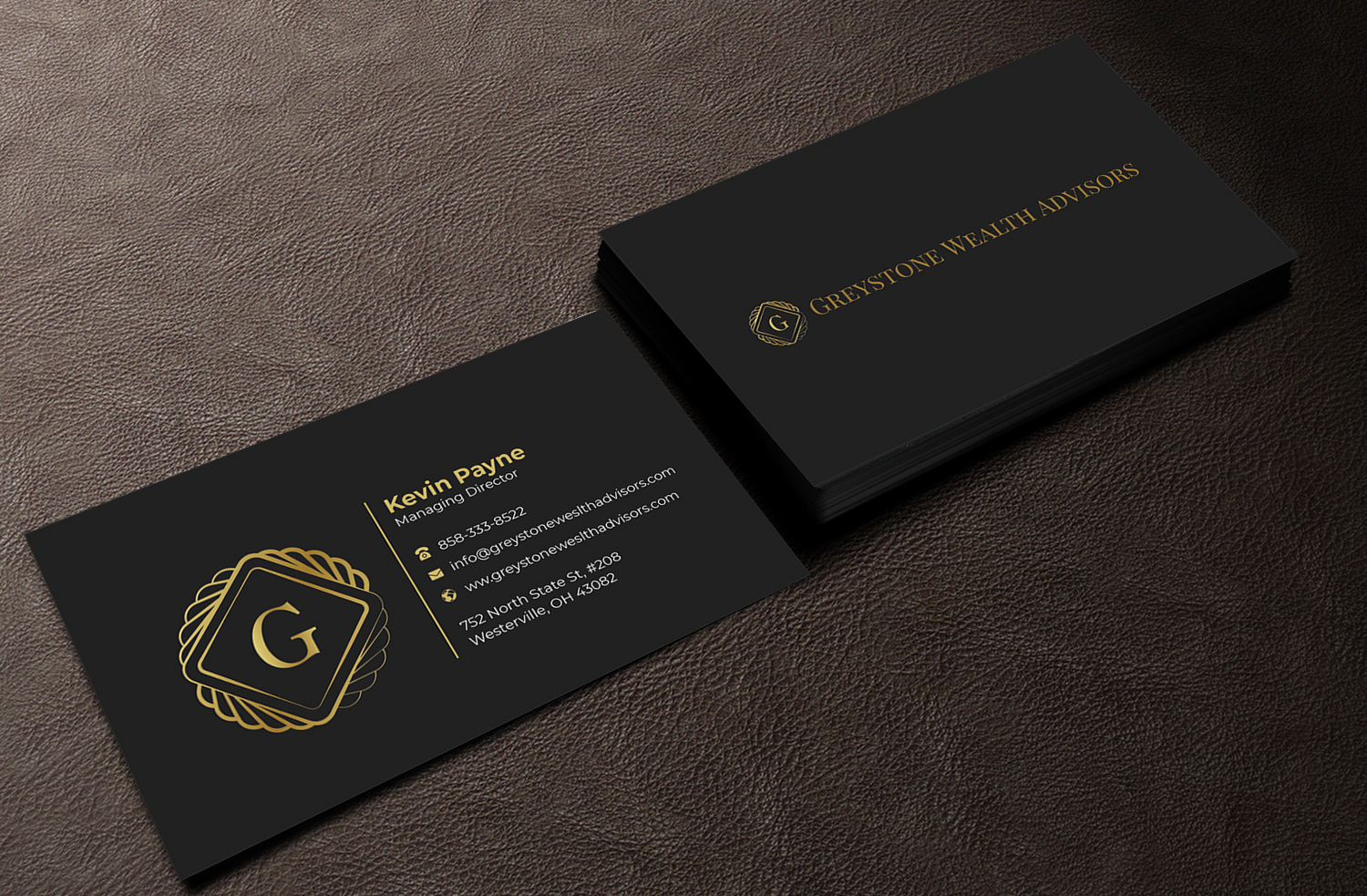 Visitenkarten-Design von Graphixpointt für Greystone Wealth Advisors | Design #33443166