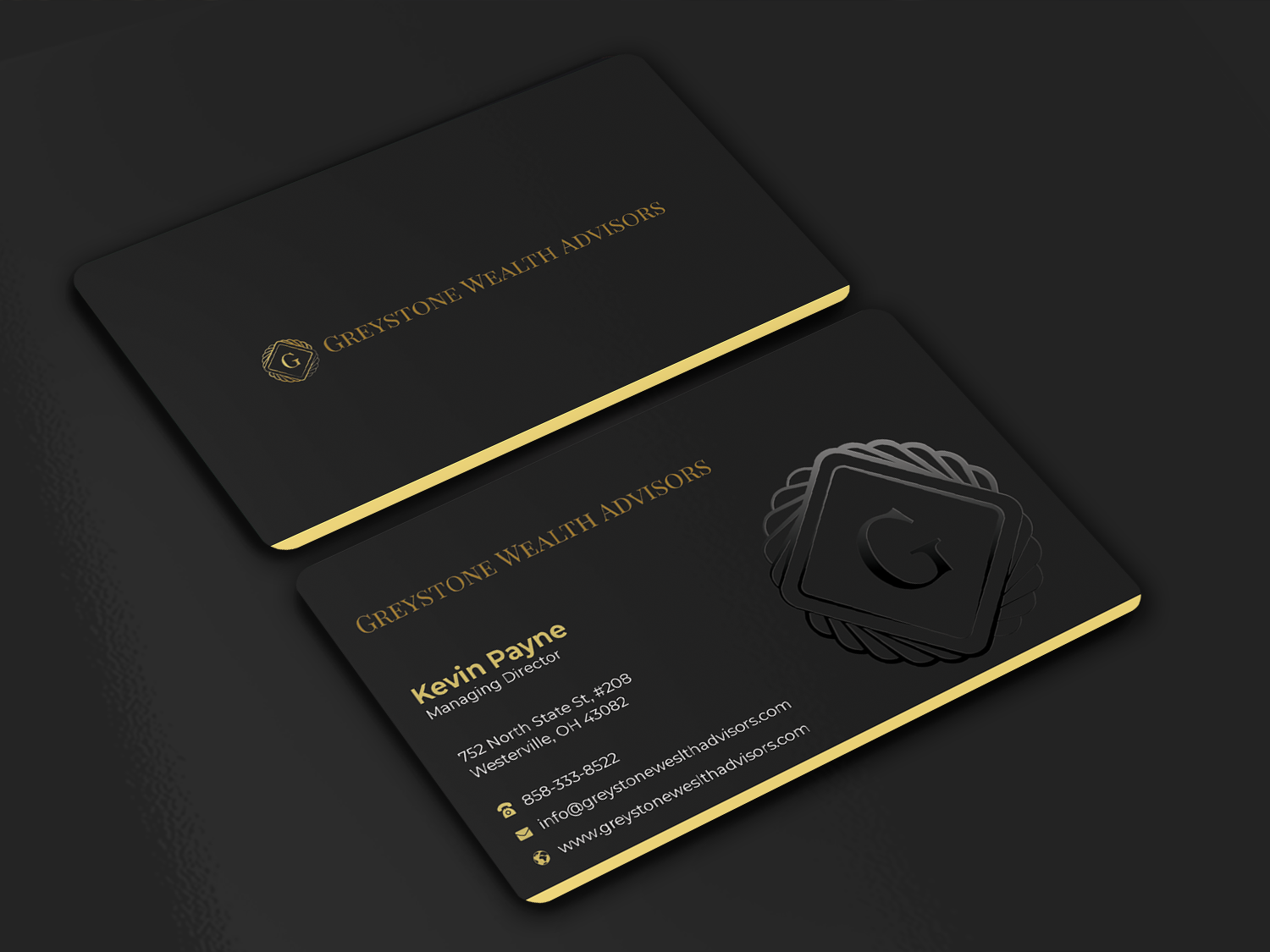 Business Card Design by Graphixpointt for Greystone Wealth Advisors | Design #33443422