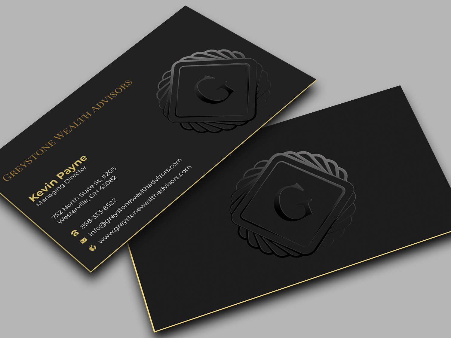 Visitenkarten-Design von Graphixpointt für Greystone Wealth Advisors | Design #33445639