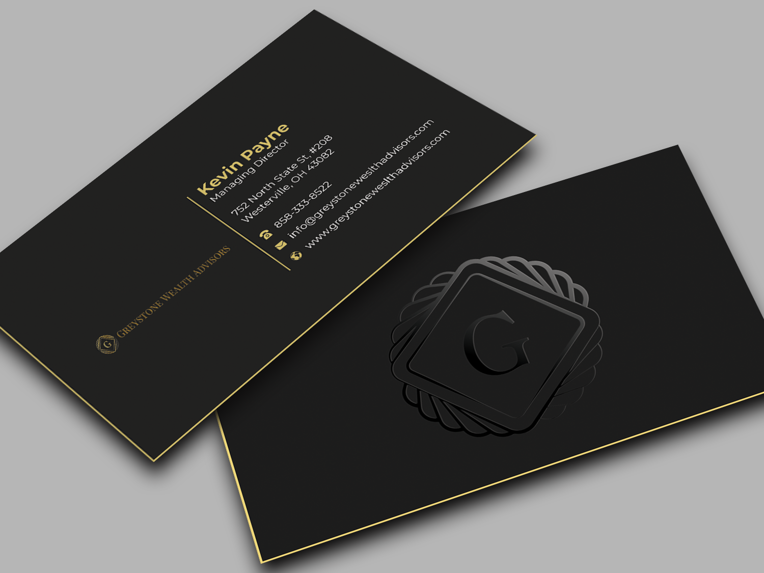 Design de Carte de Visite par Graphixpointt pour Greystone Wealth Advisors | Design #33445723