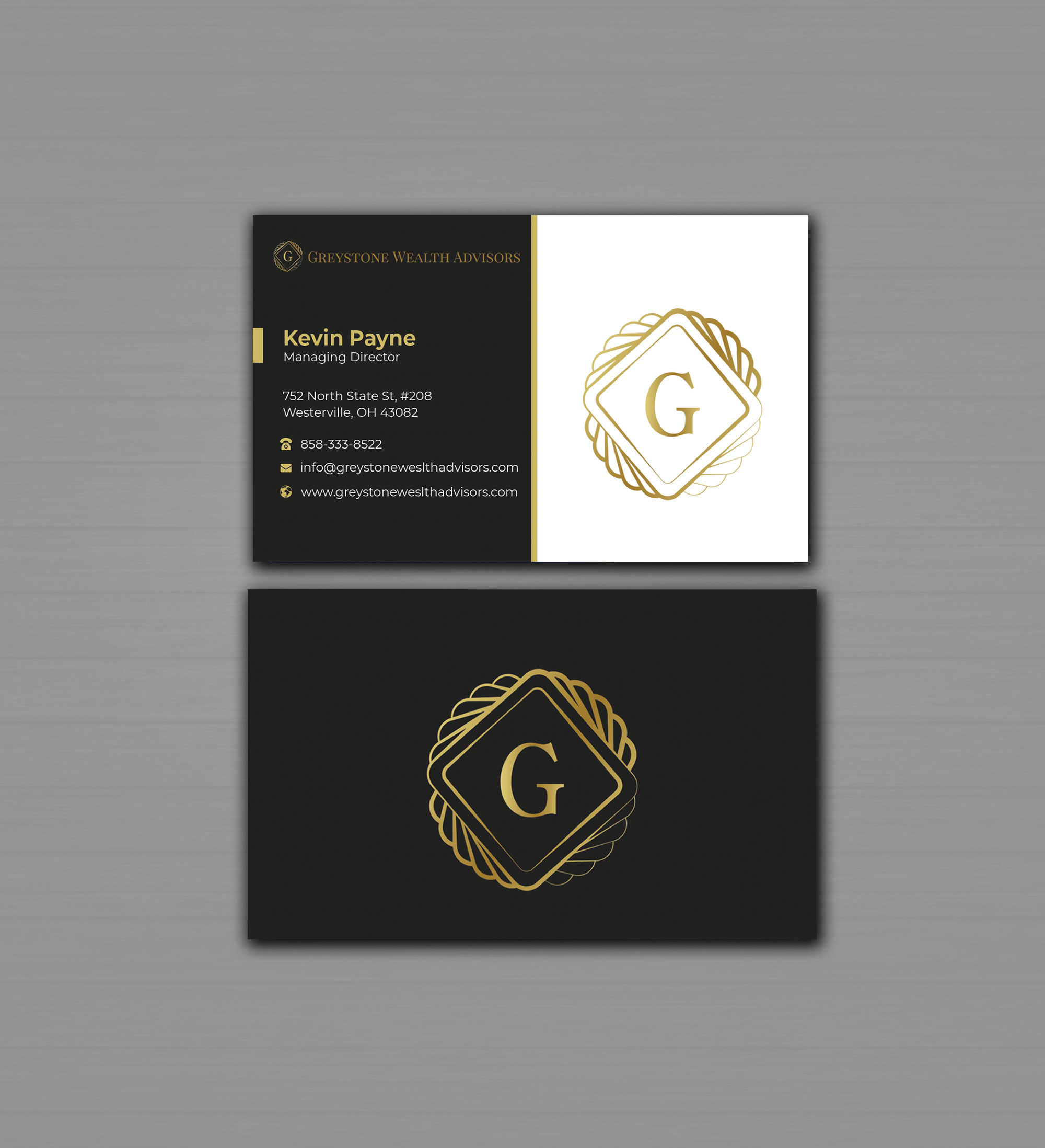 Design de Carte de Visite par Graphixpointt pour Greystone Wealth Advisors | Design #33445772