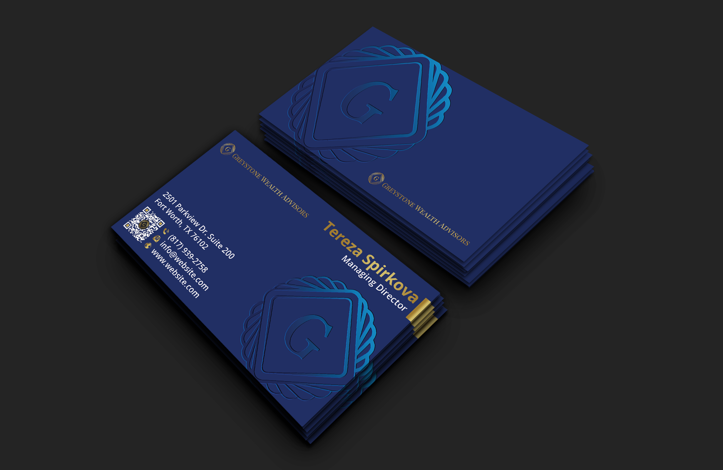 Business Card Design by DesignerShahadat for Greystone Wealth Advisors | Design #33445295