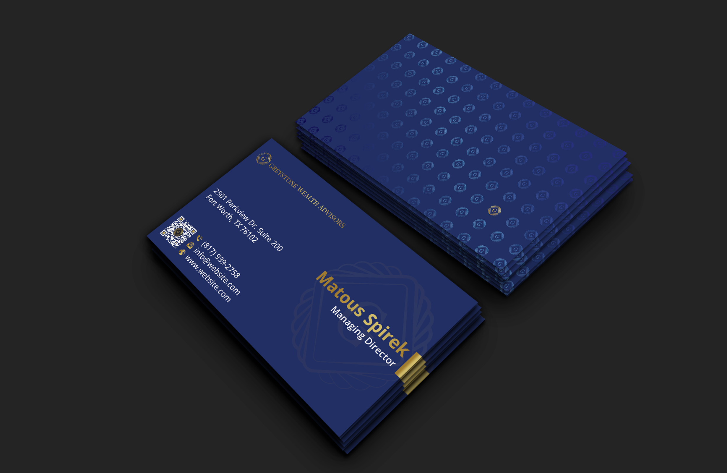 Design de Carte de Visite par DesignerShahadat pour Greystone Wealth Advisors | Design #33445314