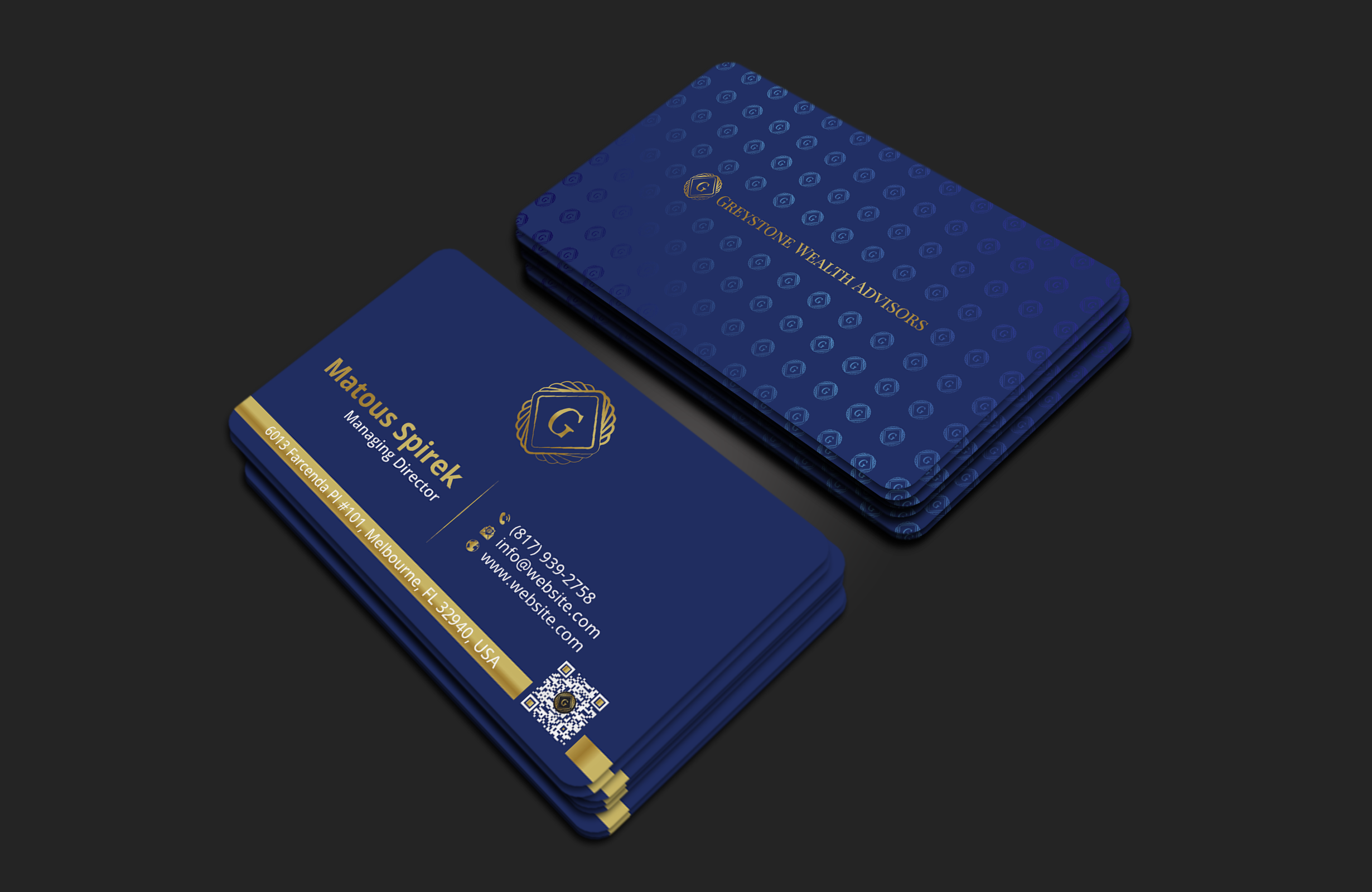 Design de Carte de Visite par DesignerShahadat pour Greystone Wealth Advisors | Design #33445315