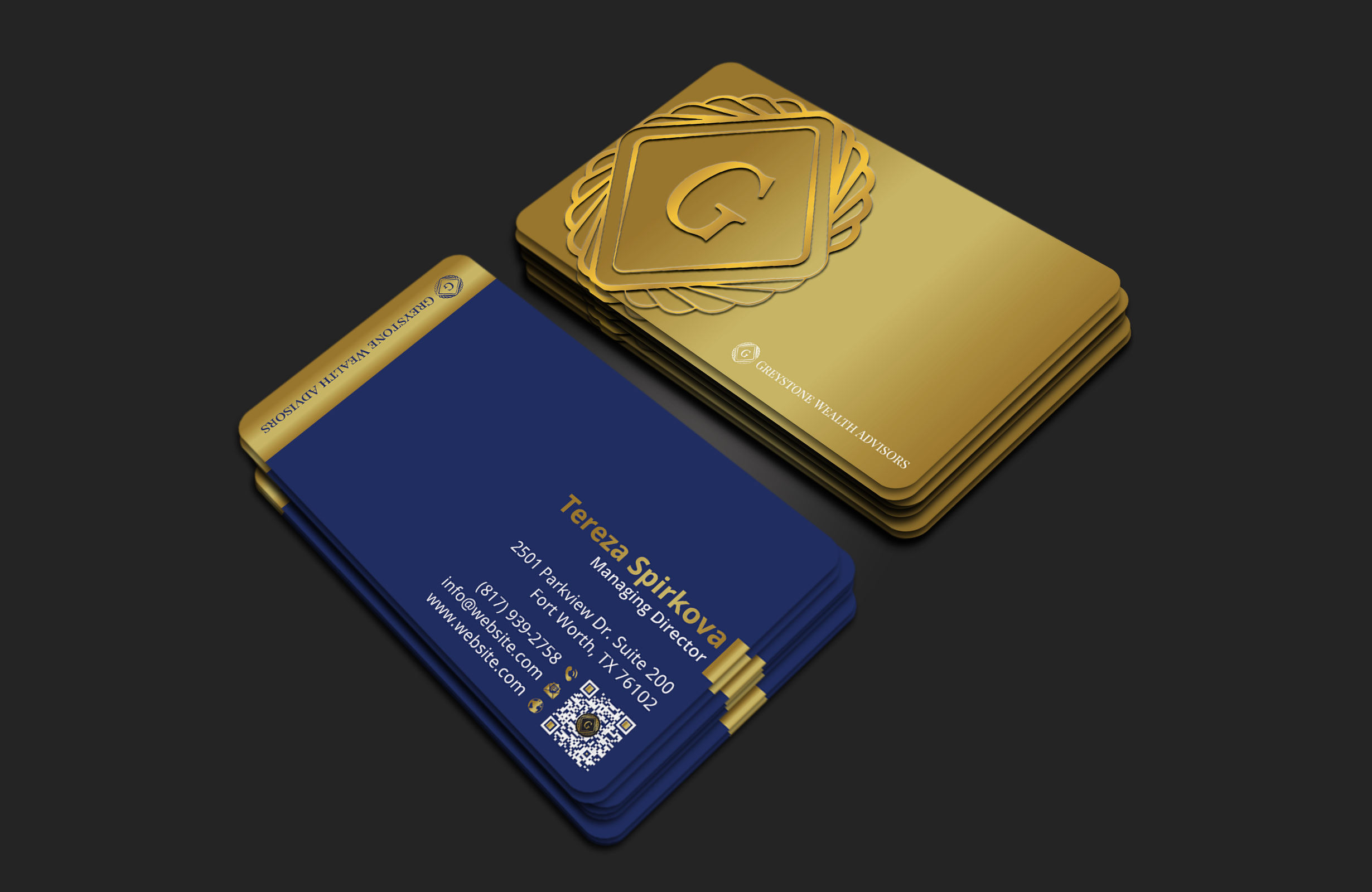 Design de Carte de Visite par DesignerShahadat pour Greystone Wealth Advisors | Design #33445324