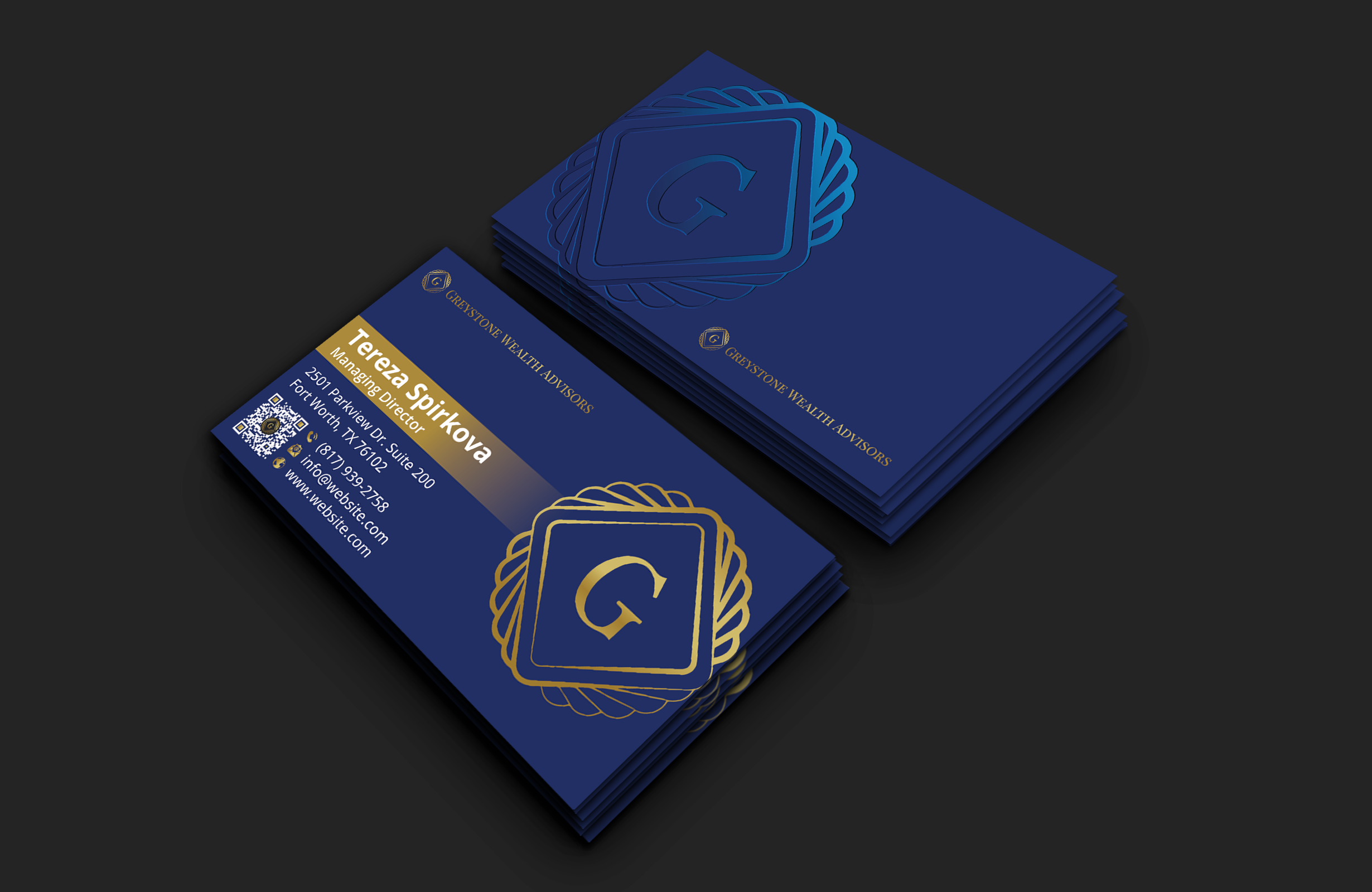 Business Card Design by DesignerShahadat for Greystone Wealth Advisors | Design #33447770