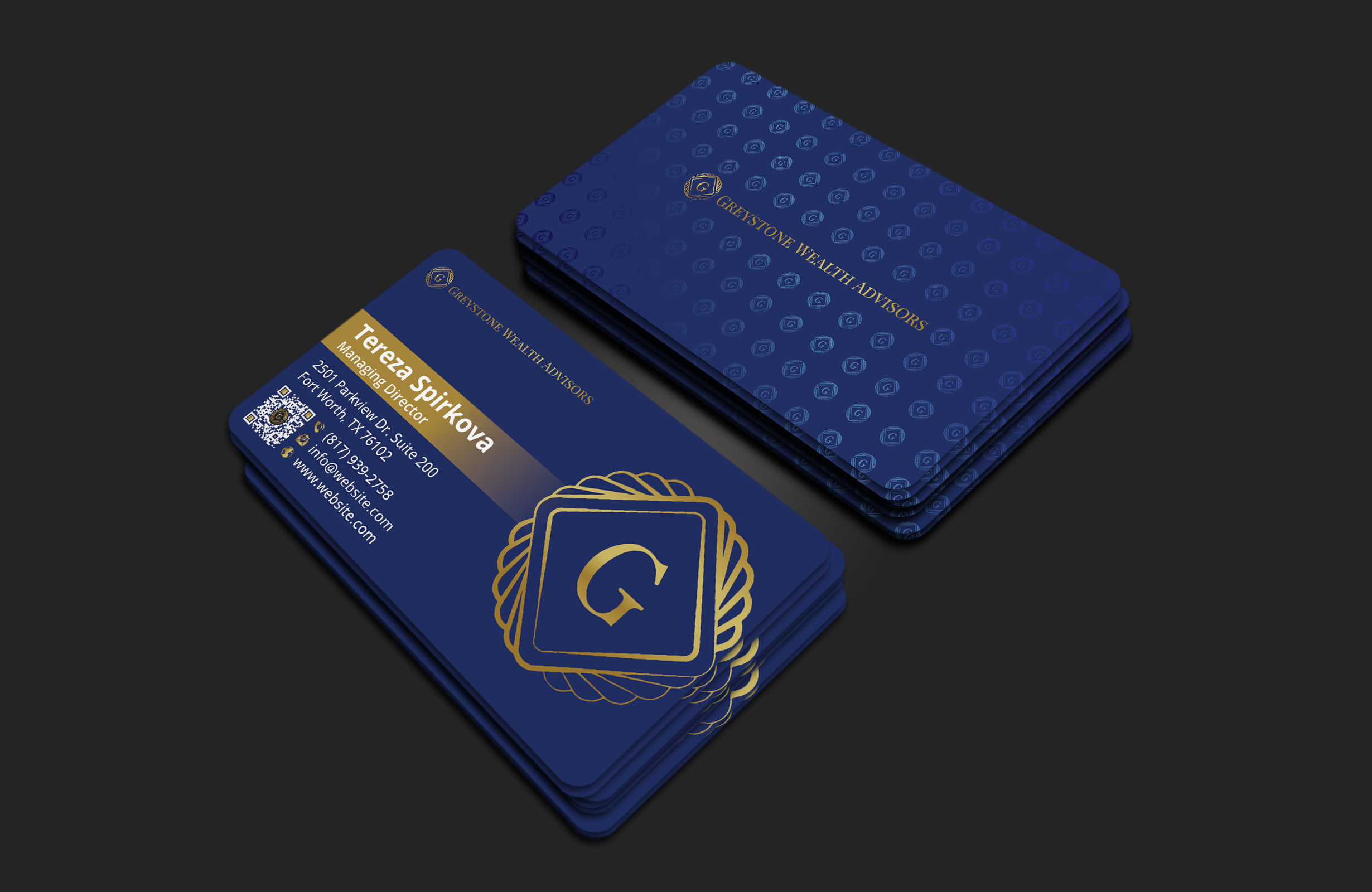 Visitenkarten-Design von DesignerShahadat für Greystone Wealth Advisors | Design #33447791
