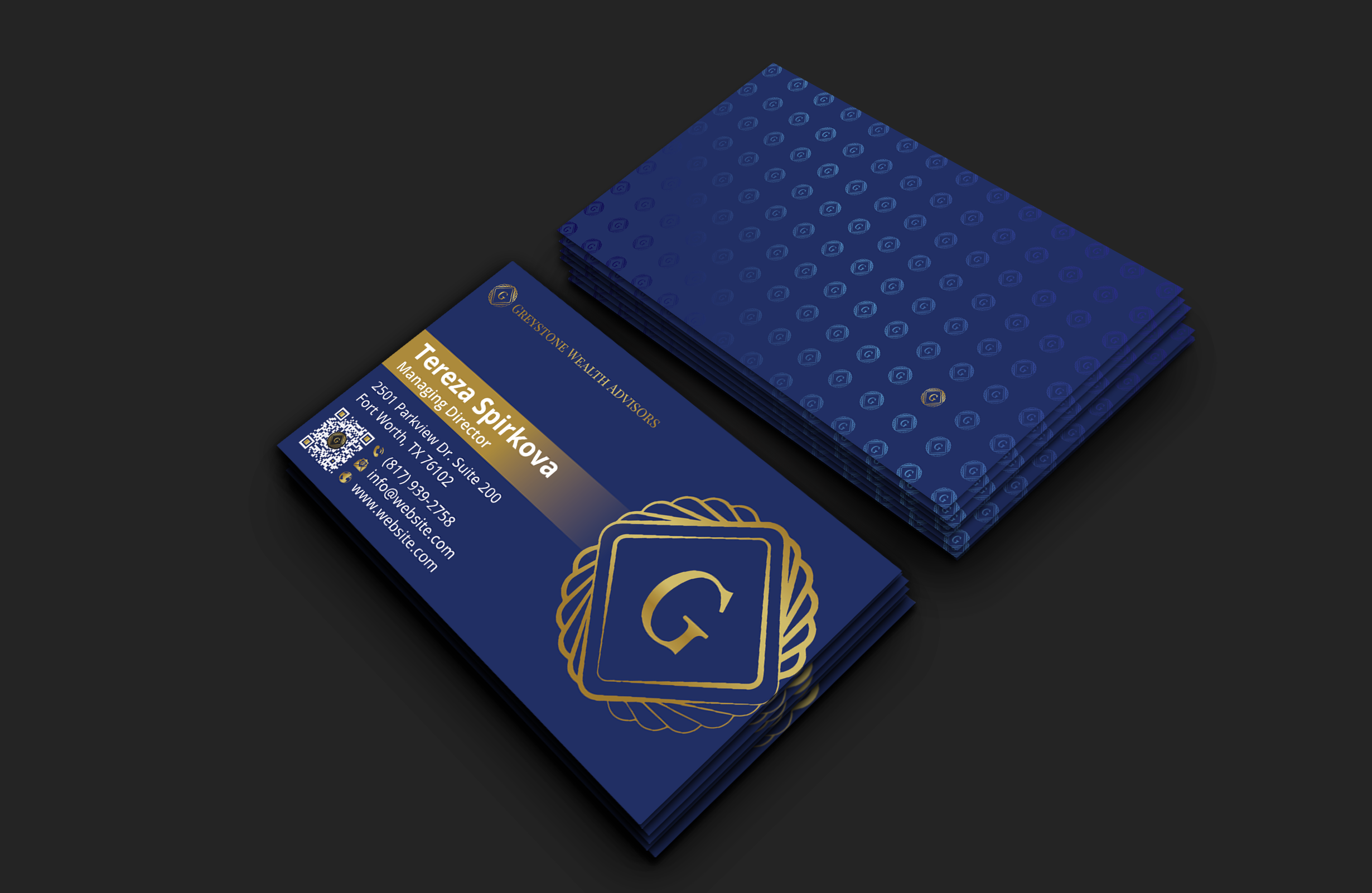 Visitenkarten-Design von DesignerShahadat für Greystone Wealth Advisors | Design #33447793