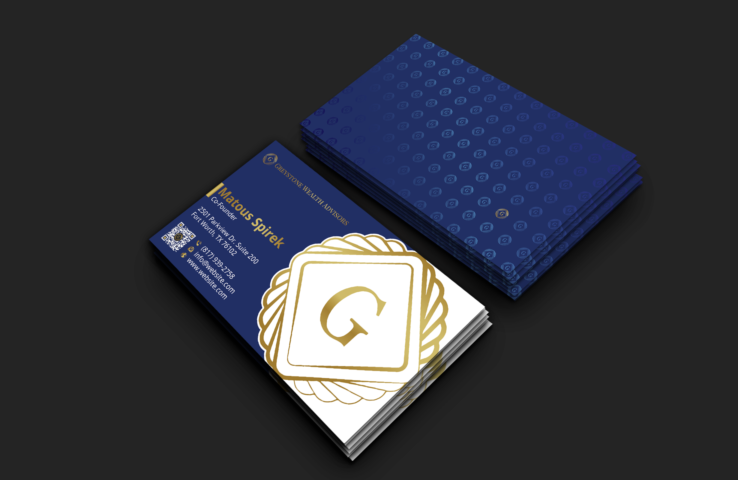 Design de Carte de Visite par DesignerShahadat pour Greystone Wealth Advisors | Design #33447797