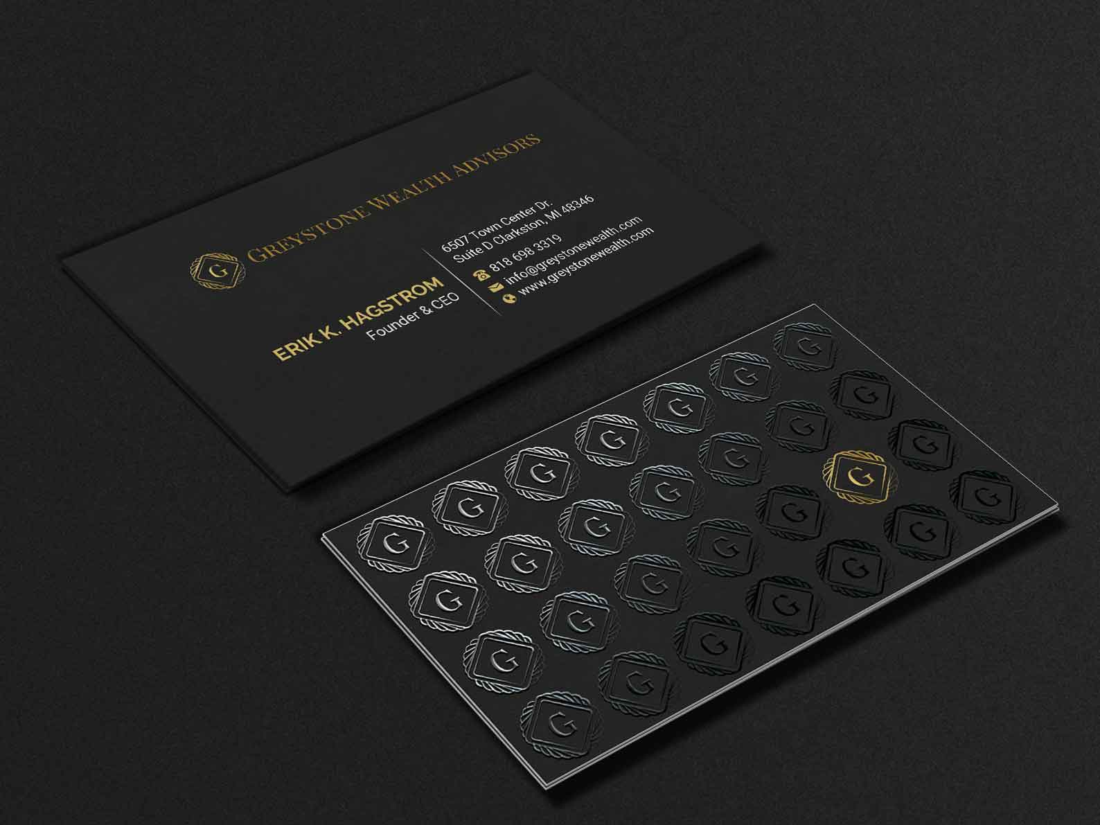Business Card Design by R.design for Greystone Wealth Advisors | Design #33446282