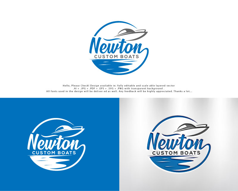 Logo Design by Cliping_path for Newton Custom Boats | Design #33495798