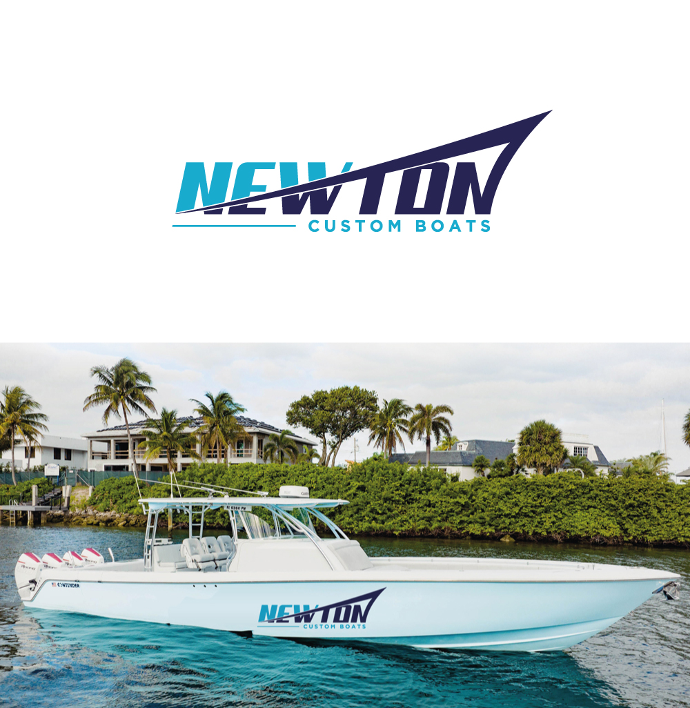 Logo Design by Ash_Design™ for Newton Custom Boats | Design #33498149