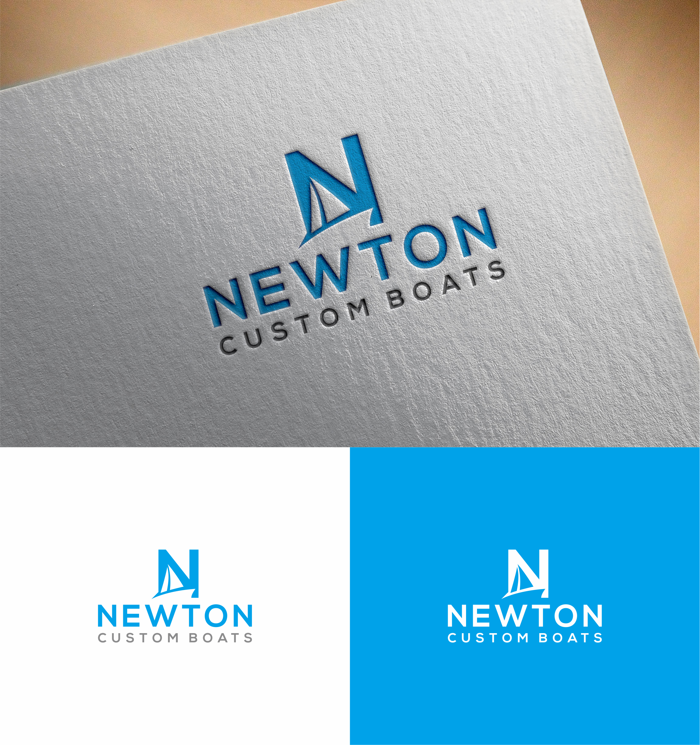 Logo Design by healer1617 for Newton Custom Boats | Design #33481043