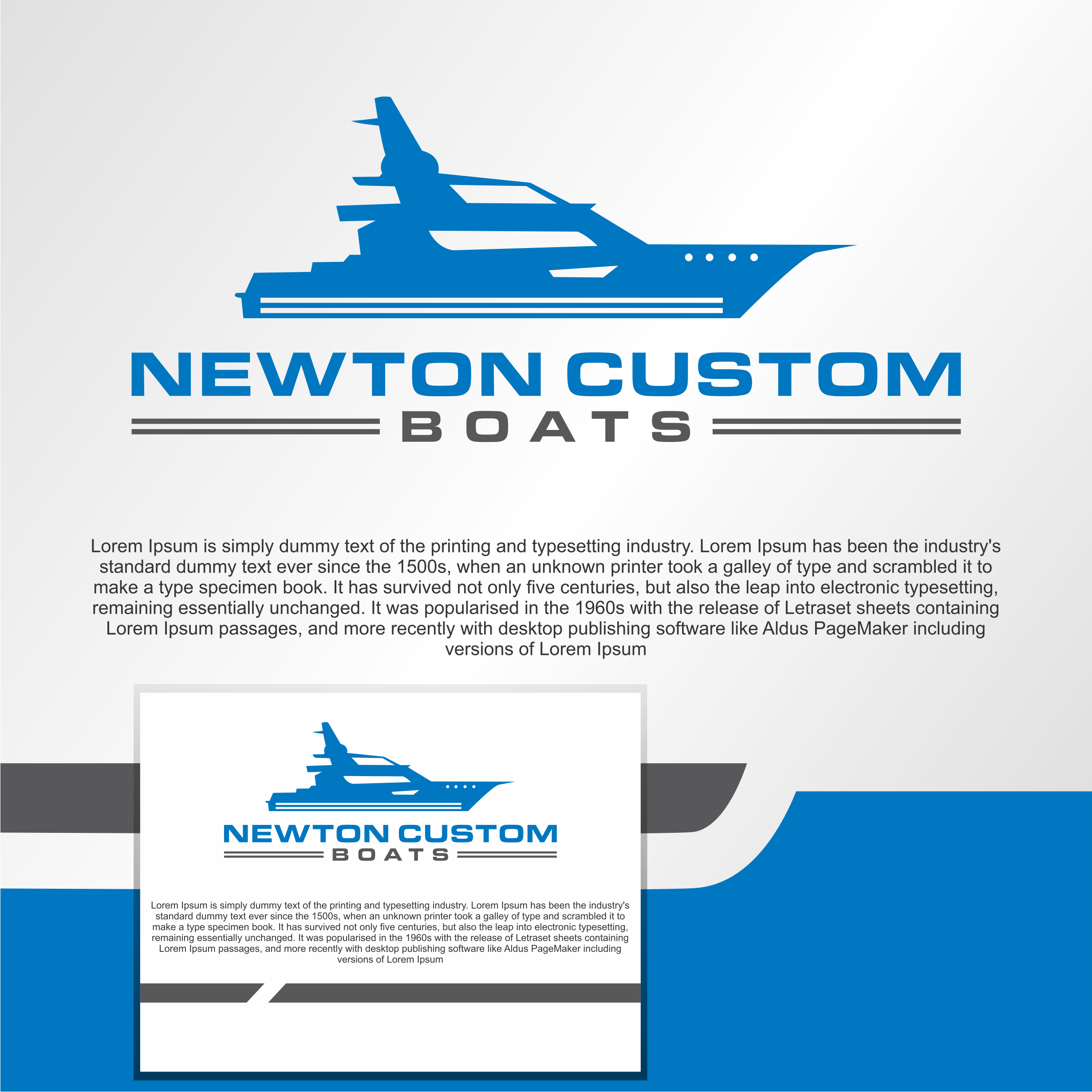Logo Design by diego costa for Newton Custom Boats | Design #33481201
