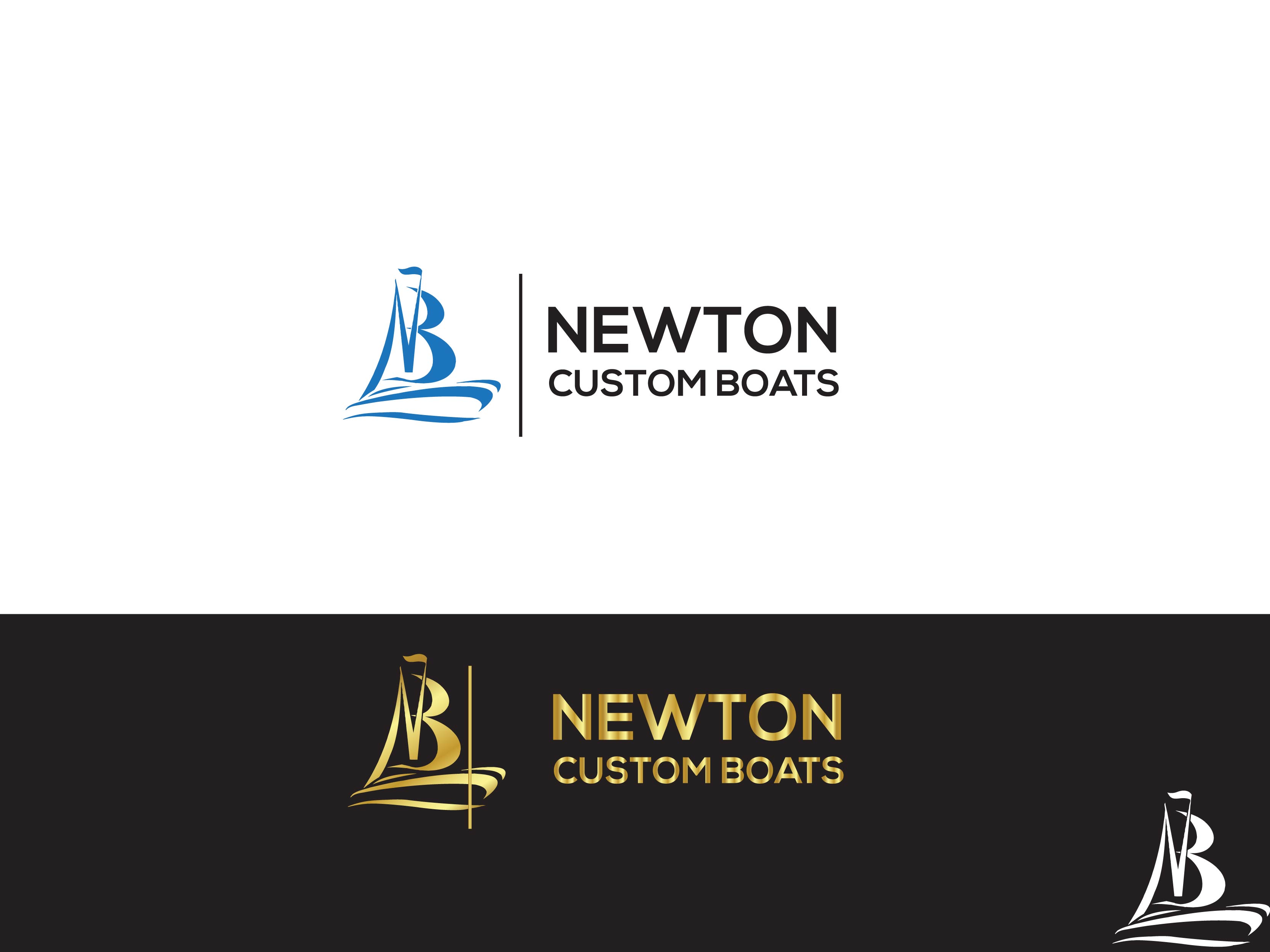 Logo Design by Anyl Thapa for Newton Custom Boats | Design #33482352
