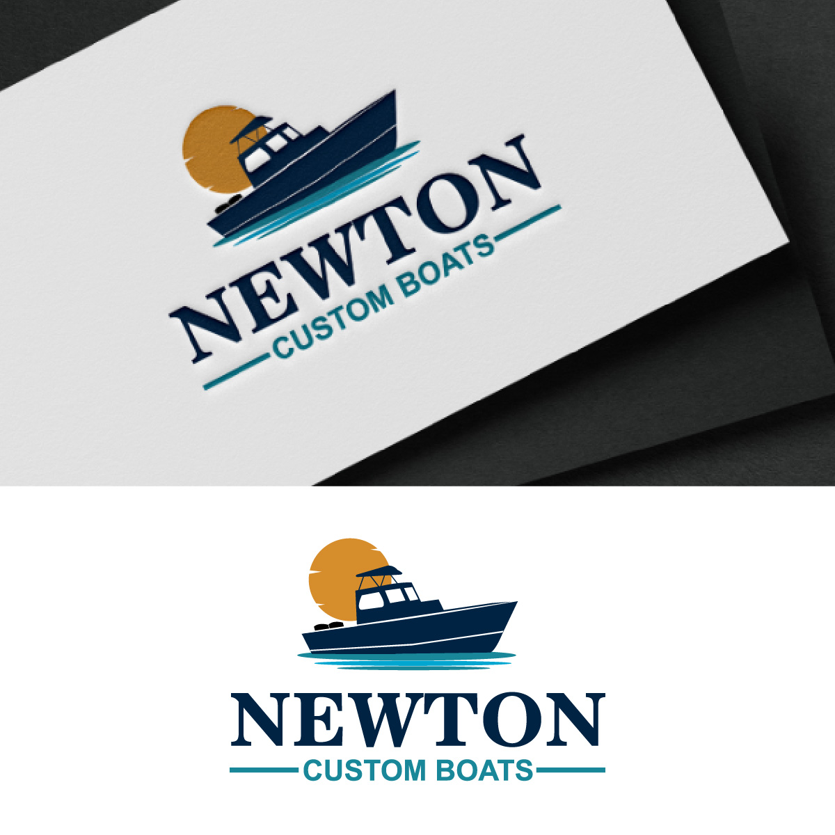 Logo Design by fly  design for Newton Custom Boats | Design #33483892