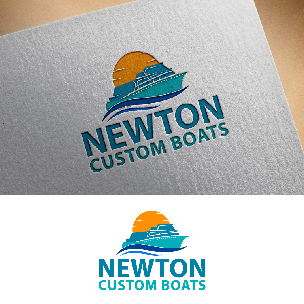 Logo Design by fly  design for Newton Custom Boats | Design #33484143