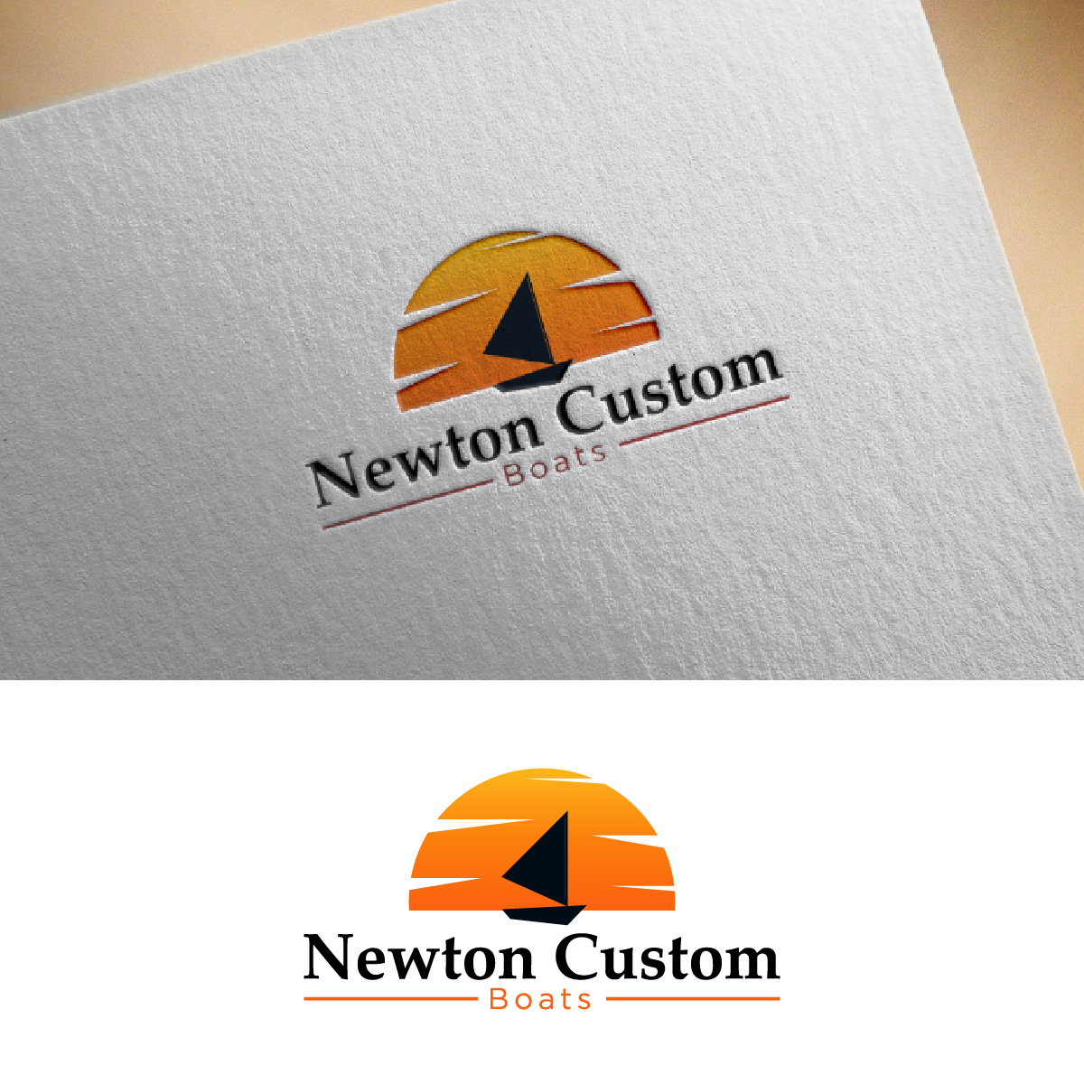 Logo Design by fly  design for Newton Custom Boats | Design #33484144