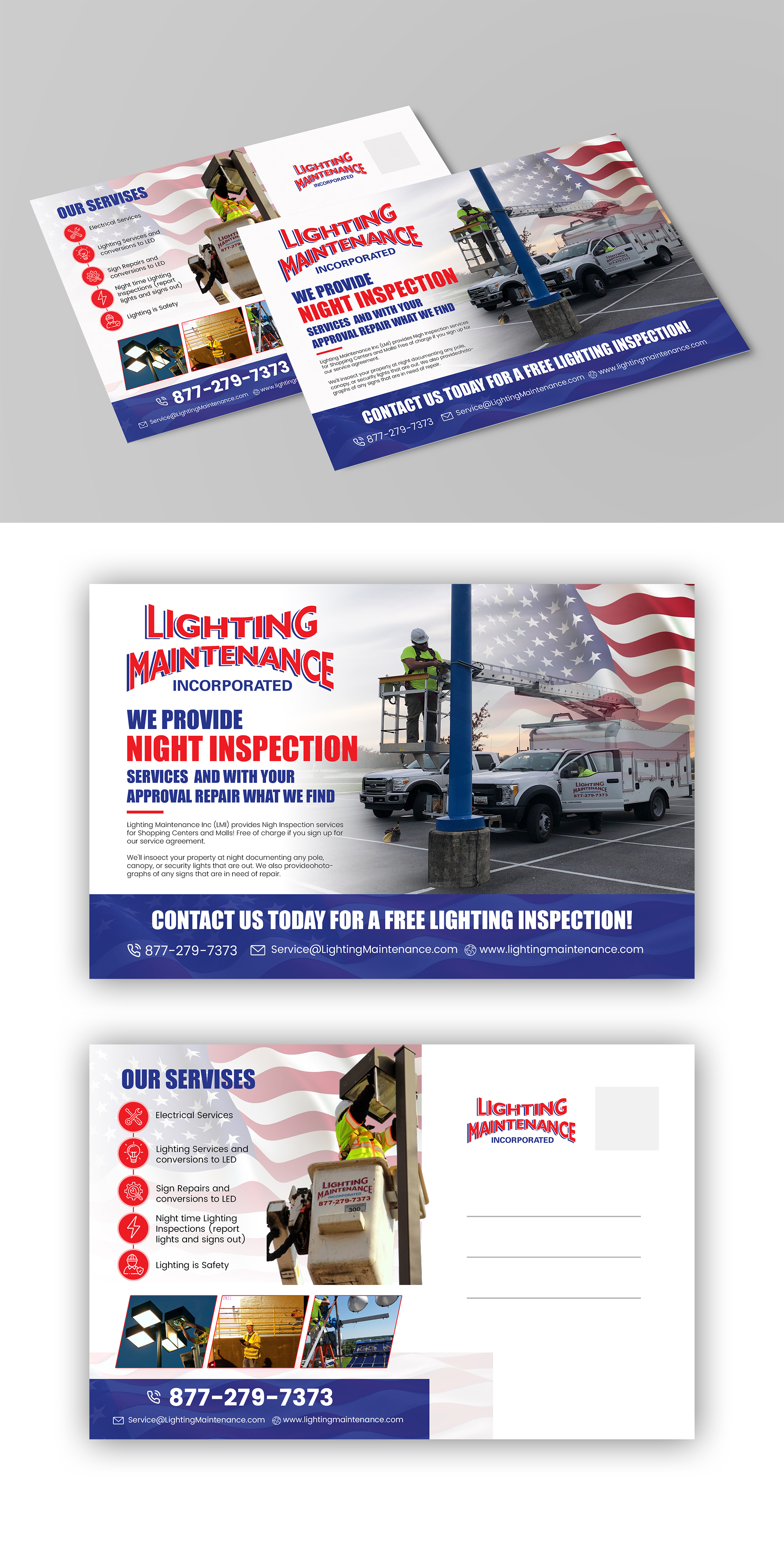 Postkarten-Design von Design Motion für Lighting Maintenance Inc | Design #33544727