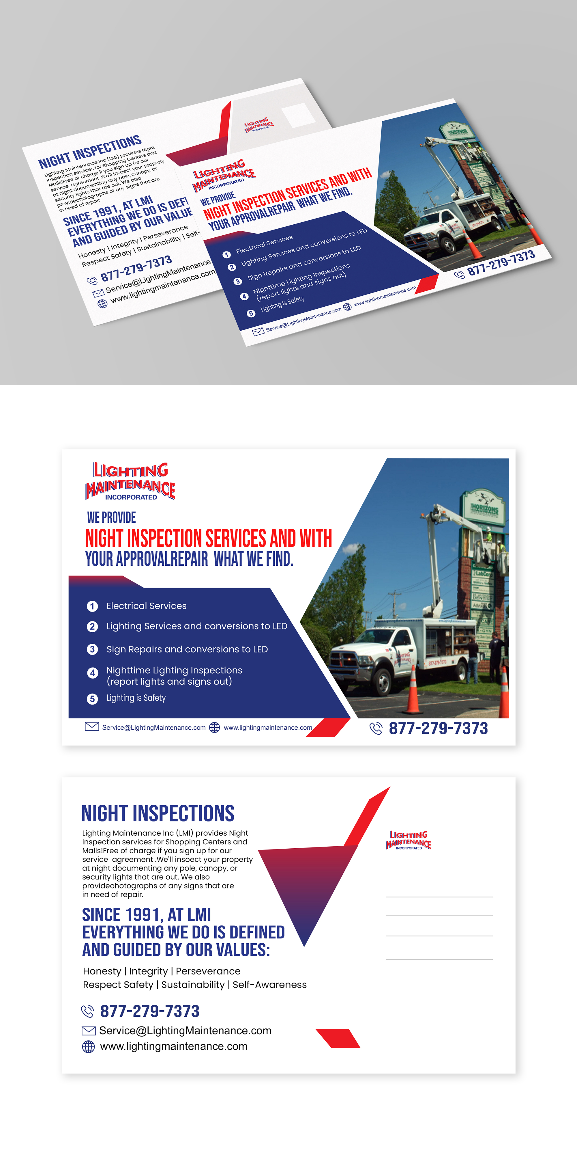 Postcard Design by Design Motion for Lighting Maintenance Inc | Design #33610366