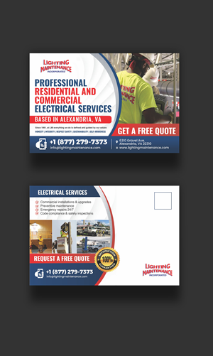 Design de Carte Postale par Creative Nel pour Lighting Maintenance Inc | Design #33544238