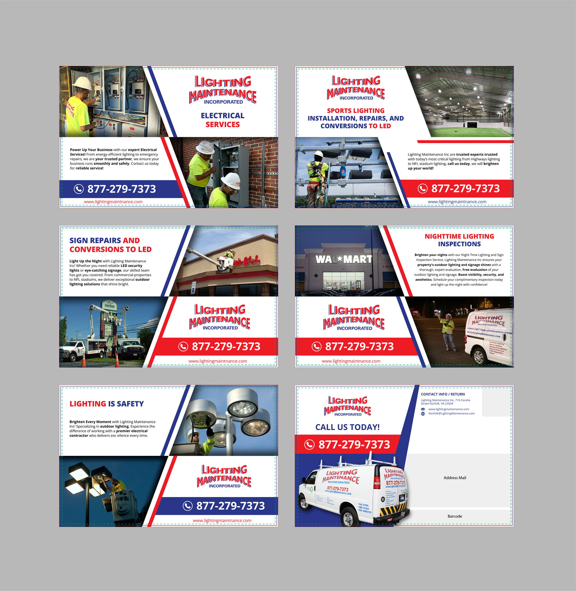 Postcard Design by sumdes for Lighting Maintenance Inc | Design #33759250
