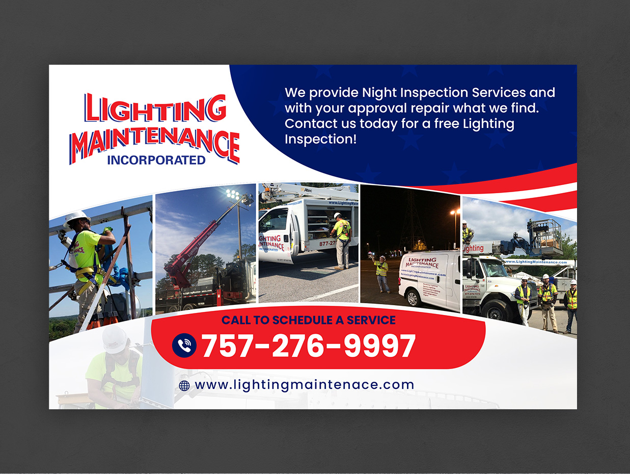 Postcard Design by innovative earth for Lighting Maintenance Inc | Design #33499886